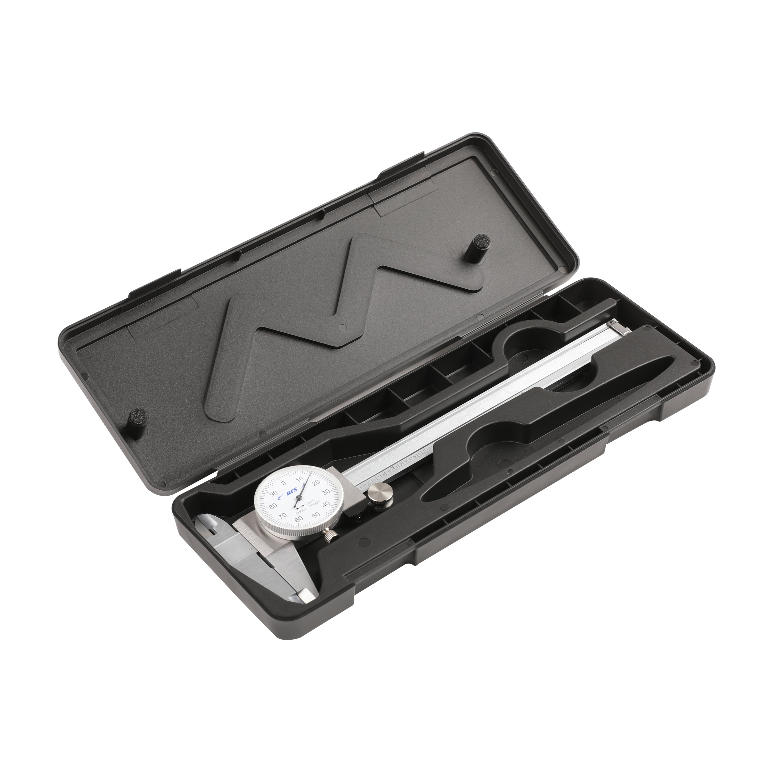 HFS Dial Caliper 4-Way Measurement Tool, Shockproof Carbon Steel (Silver, 0-6 in) xone2