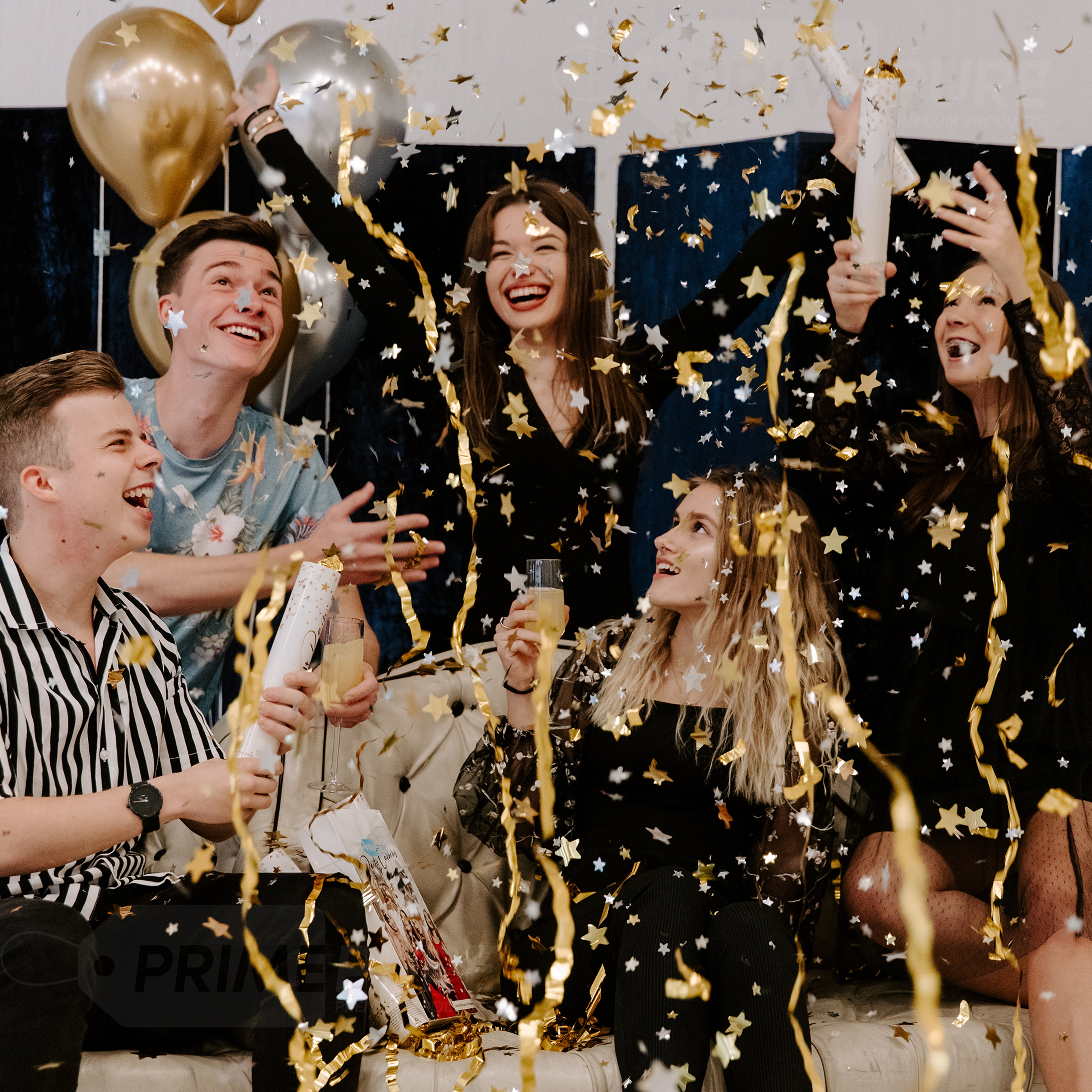 PrimePure Confetti Party Cannon (Gold, 2 Pack) jnnw9