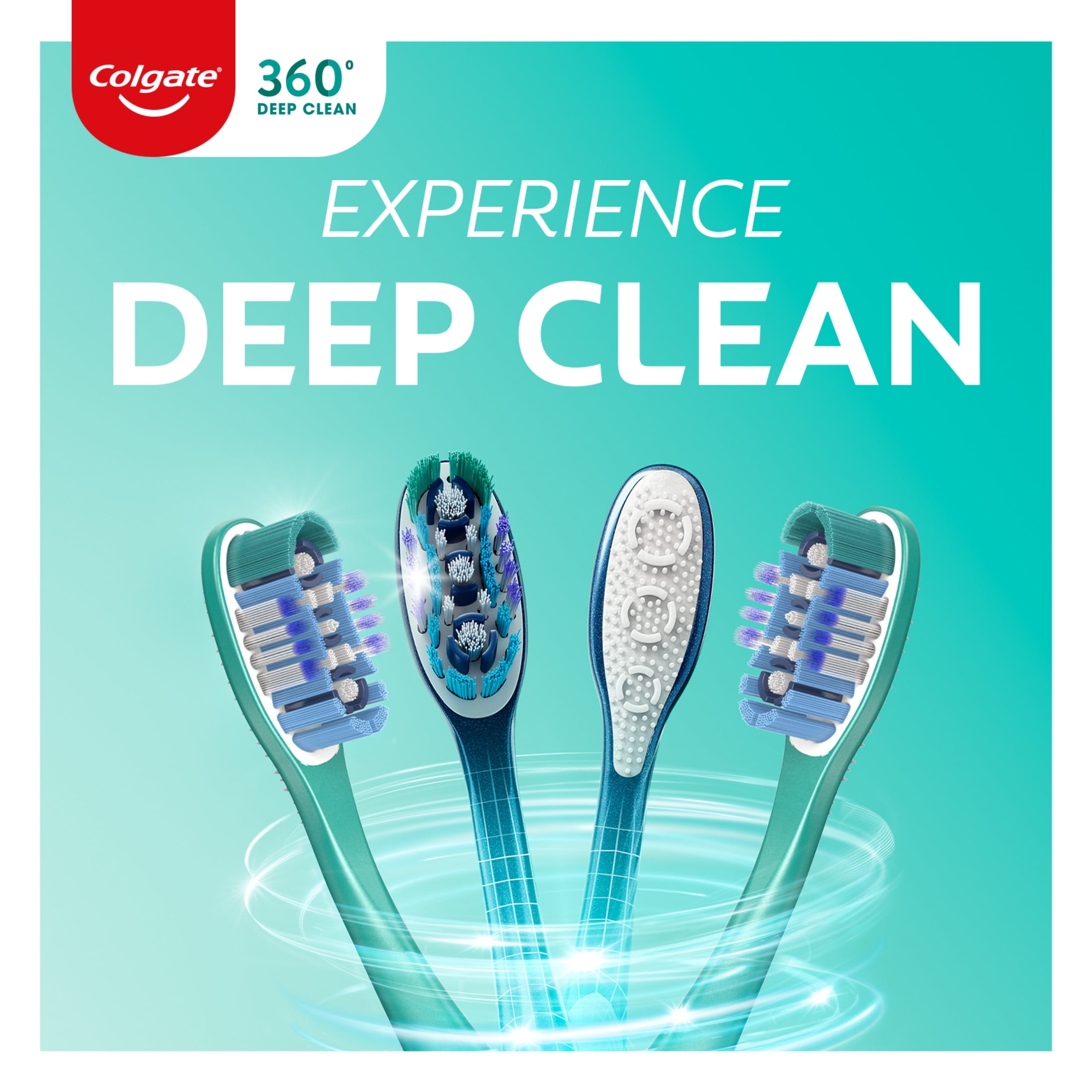 Colgate 360 Whole Mouth Clean Manual Toothbrush (Medium, 5 Pack) fnzj7