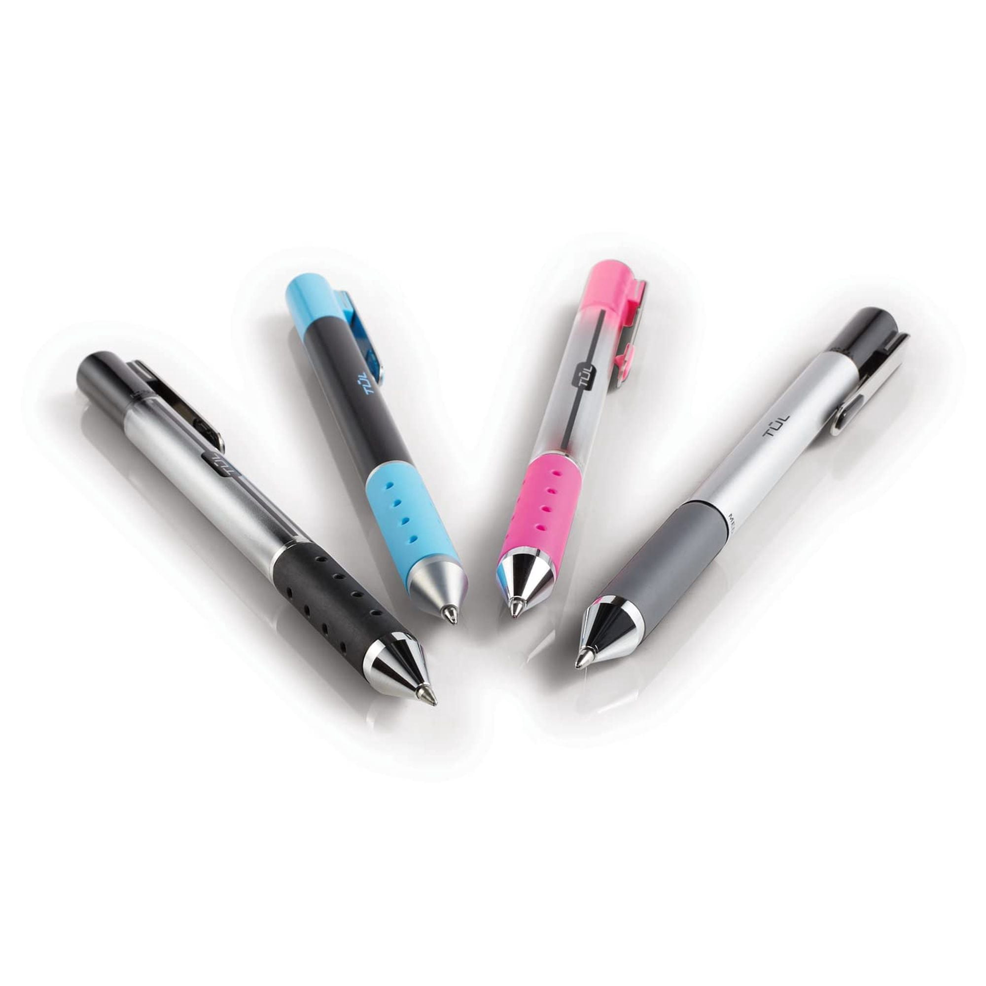 TUL Retractable Gel Pens, Smooth Writing Medium Point, Smear-Resistant Ink (Gray Barrel, 12 Pack) pnj3b