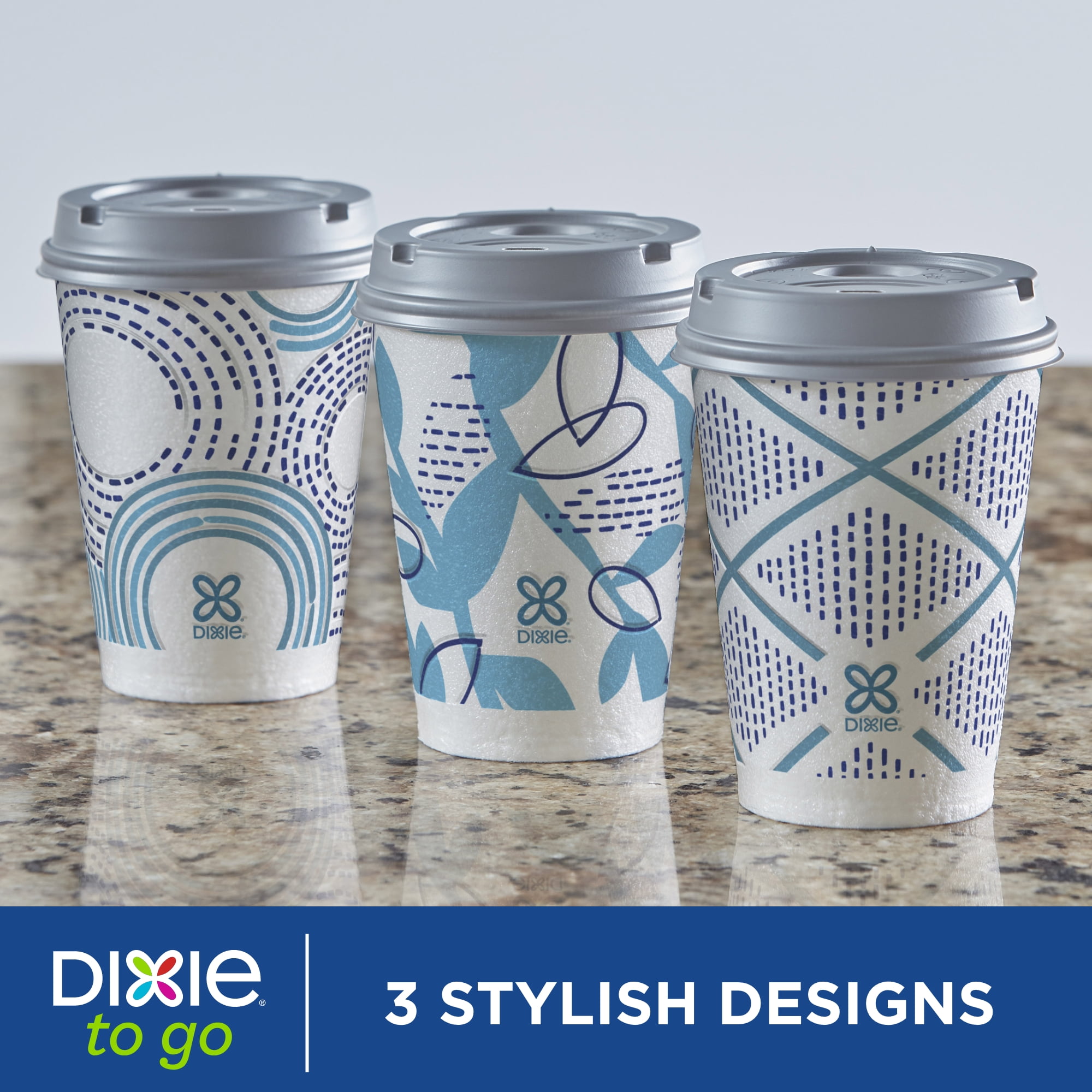 Dixie To Go Insulated Hot Cups with Lids, Leak-Resistant Disposable Coffee Cups (12 oz, 40 Count) dnkce