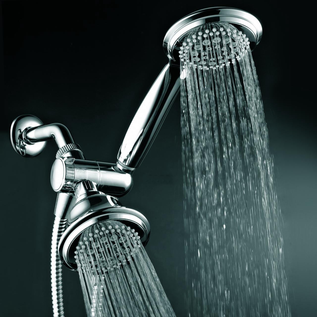 HotelSpa 36-Setting Luxury 3-Way Shower Combo with Dual 4-inch Shower Heads (Chrome, 1.5 lb) 86qr7