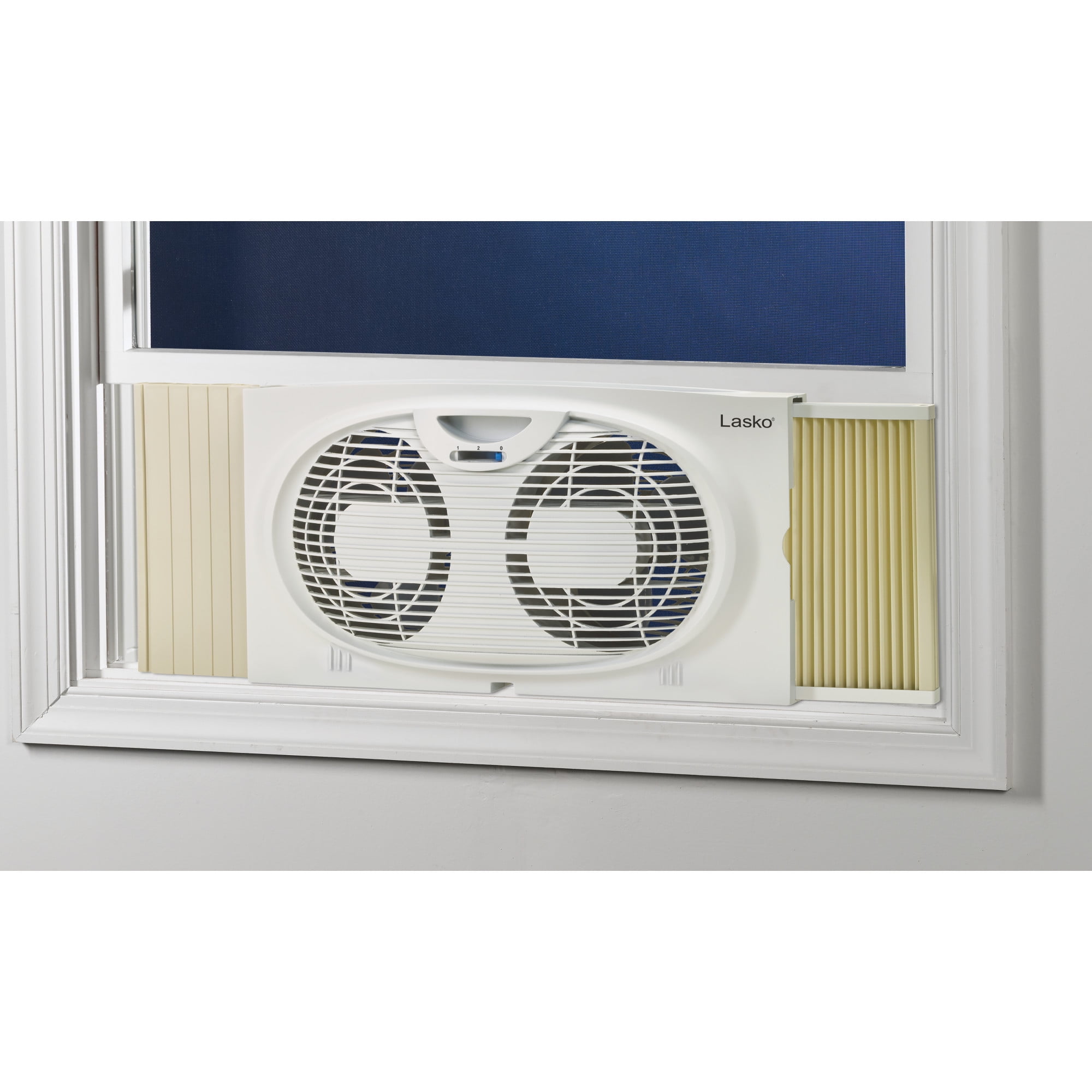 Lasko 10 in. 2-Speed Twin Window Fan with Expanding Side Panels (White, 10 in.) lk9x2