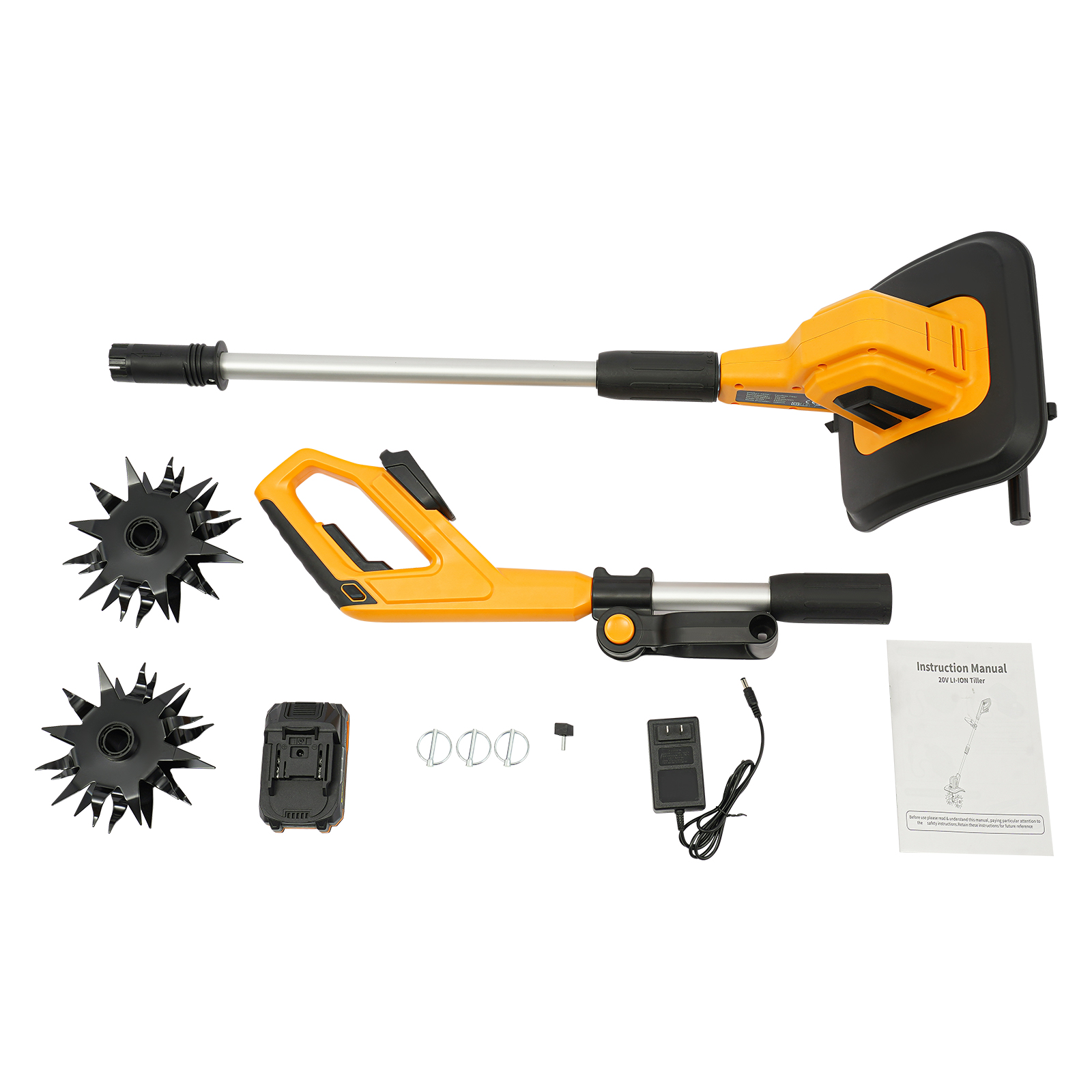 Earthwise 20V Cordless Tiller Cultivator, Electric Garden Soil Tiller with Battery (360 RPM) ey6mc