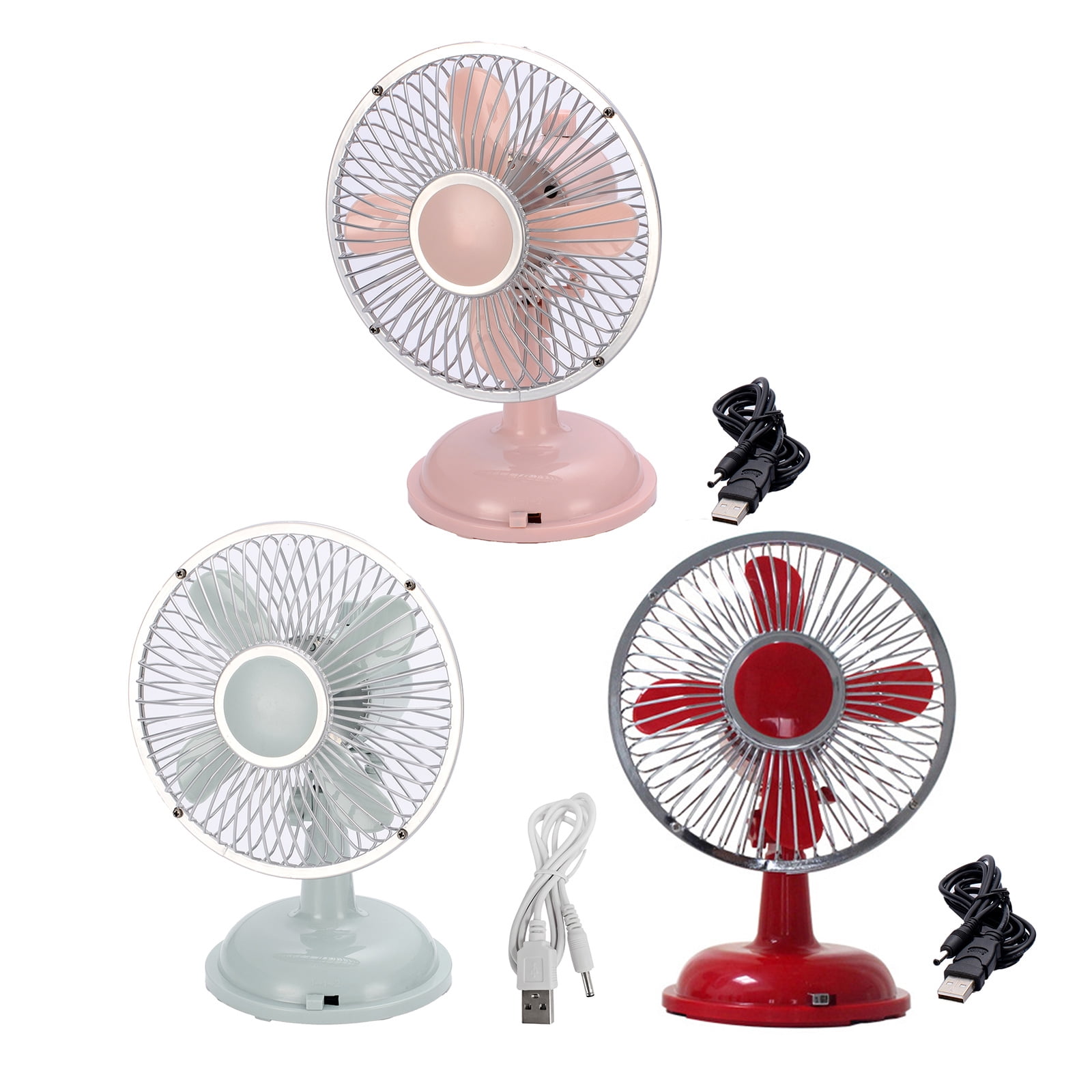 Ysmooiuy Retro Oscillating Desk Fan, 2-Speed Portable Table Fan for Office and Dorm (Red, 5.7 in) mcguy