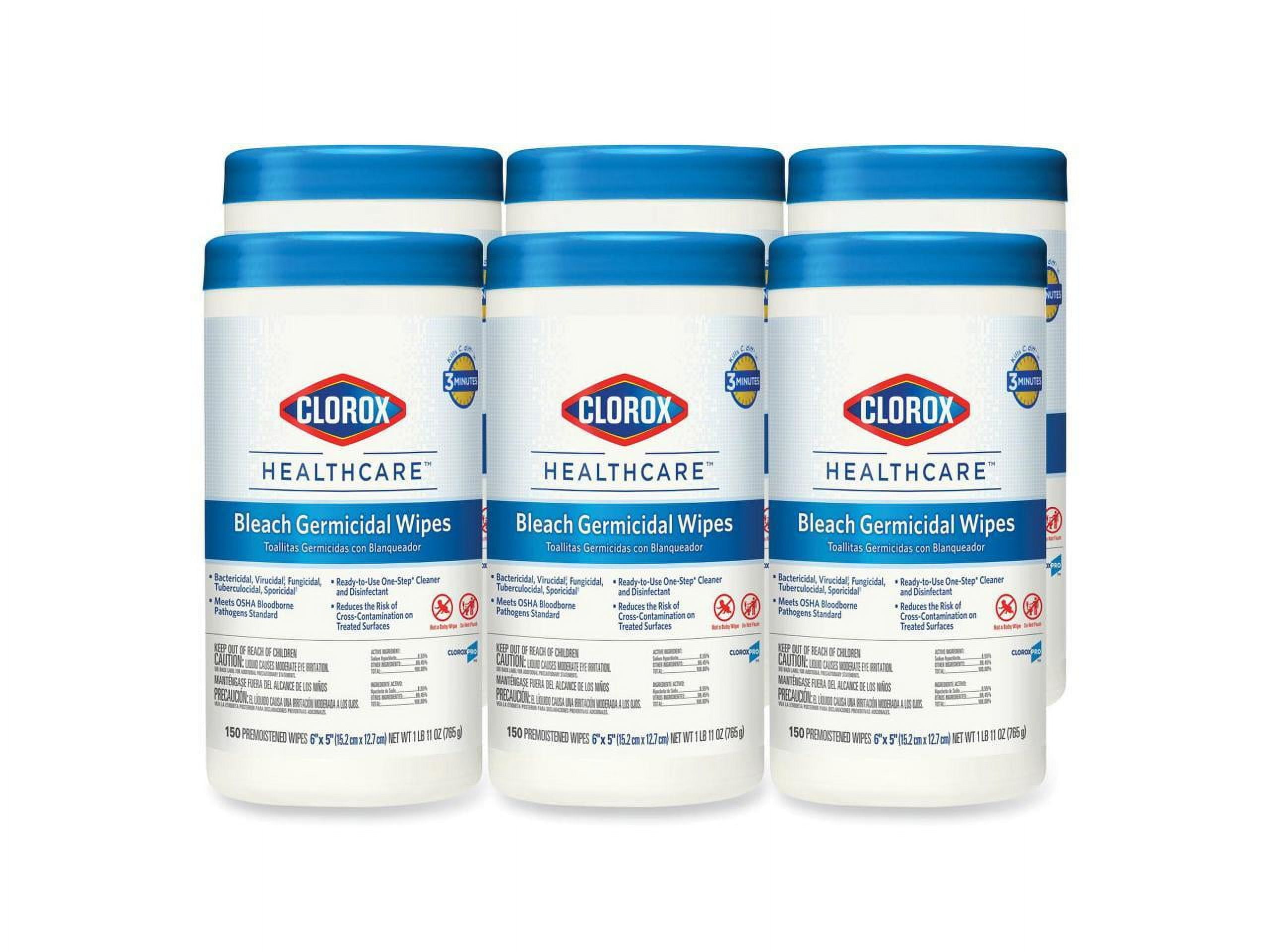 Clorox Healthcare Bleach Germicidal Wipes, EPA Registered Disinfectant (White, 150 Count) 8ri8l