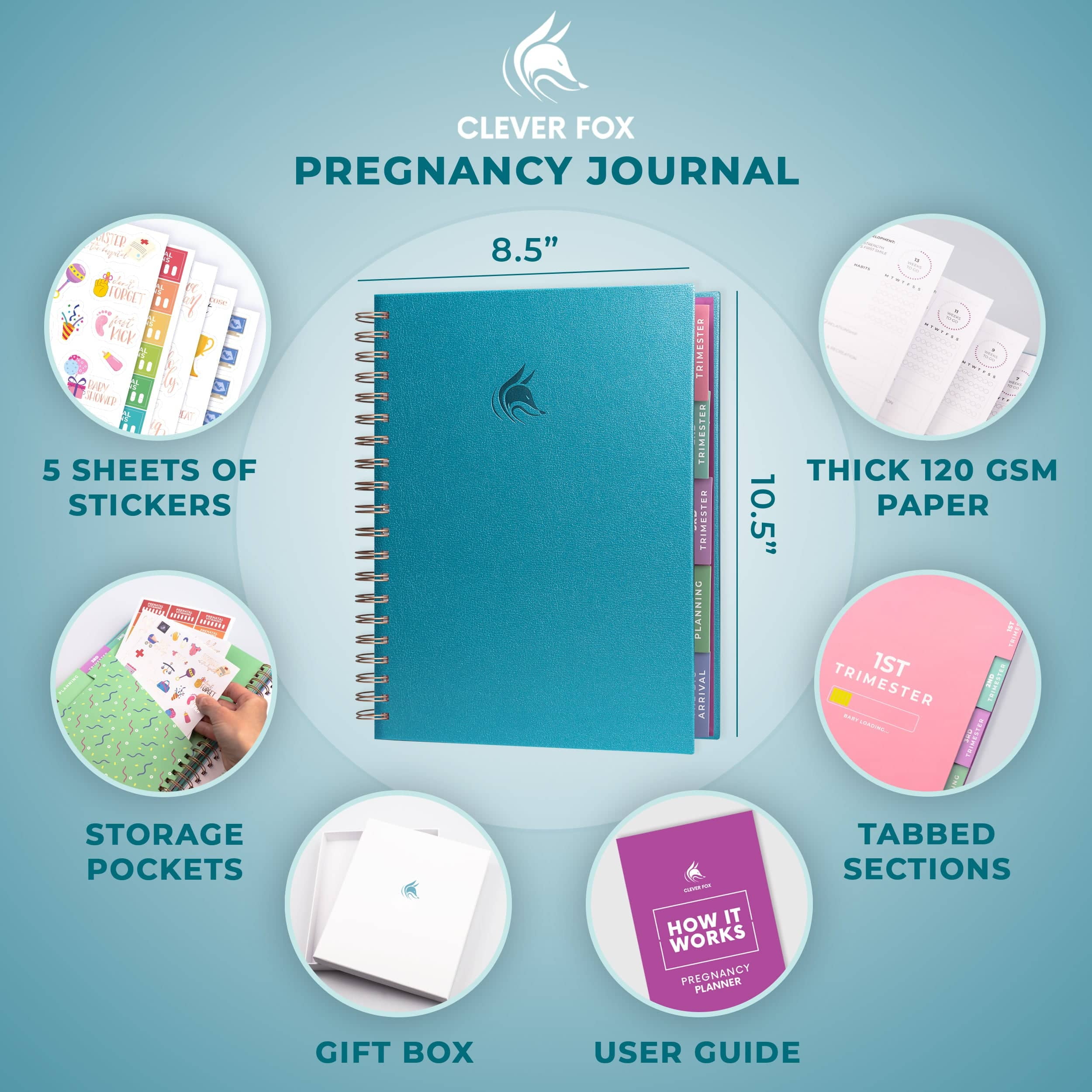 Clever Fox Pregnancy Planner & Memory Book (8.5 in x 10.5 in) vm0dq