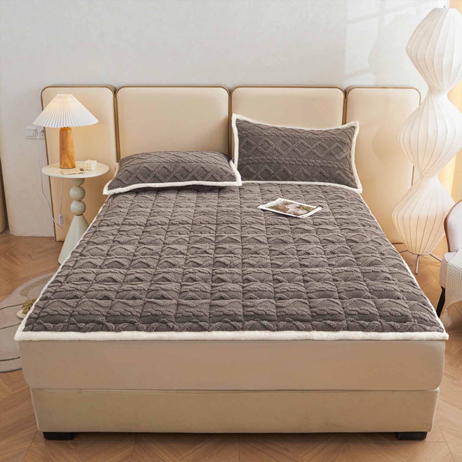 Infidev Winter Warm Tatami Mattress Topper, Breathable Cotton Padded Floor Mat for Dormitory (Grey, 70.8x78.7 in) k9rg4