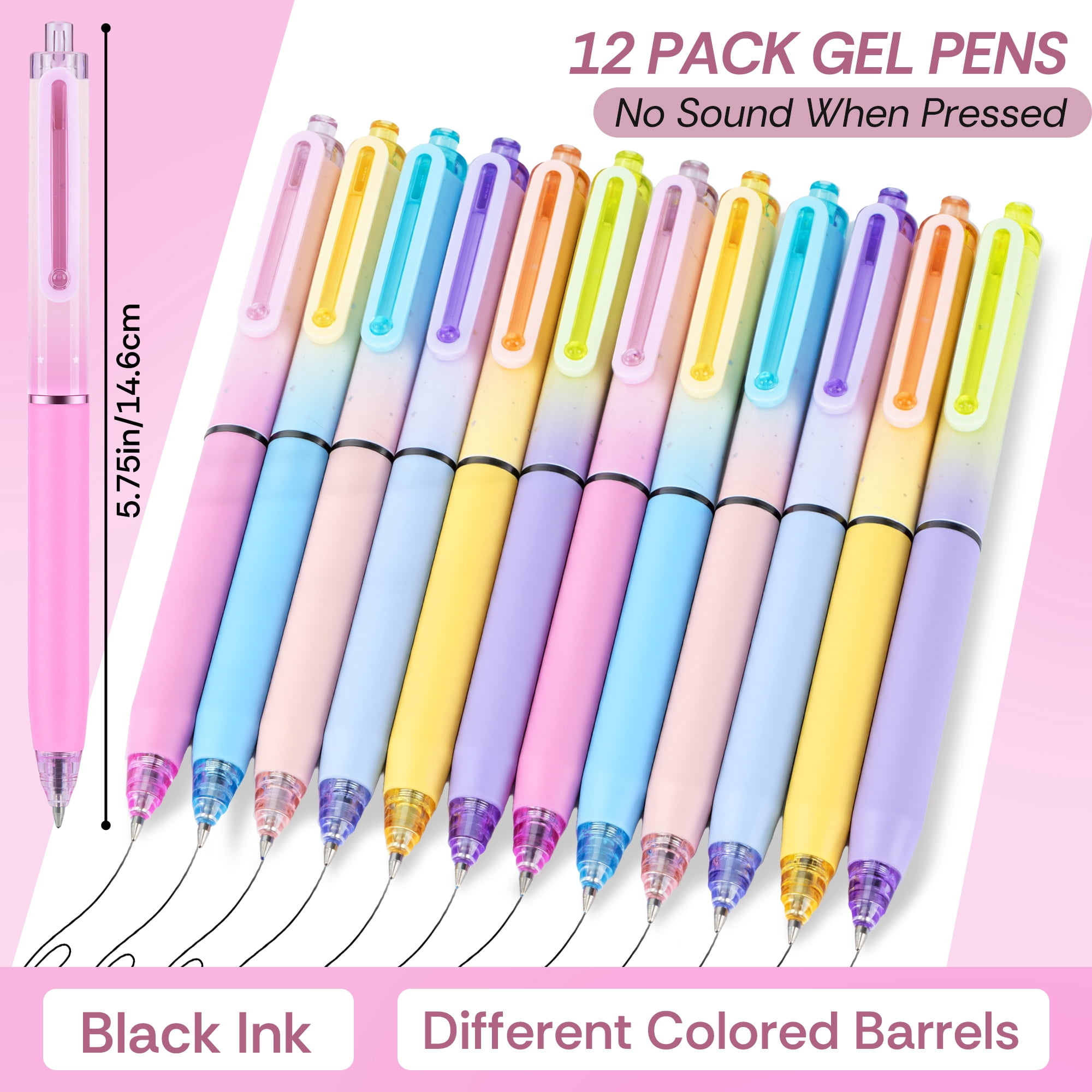 Deli Retractable Gel Pens, Smooth Writing Fine Point Pens for Journaling and Office (Black Ink, 12 Pack) tcpa2