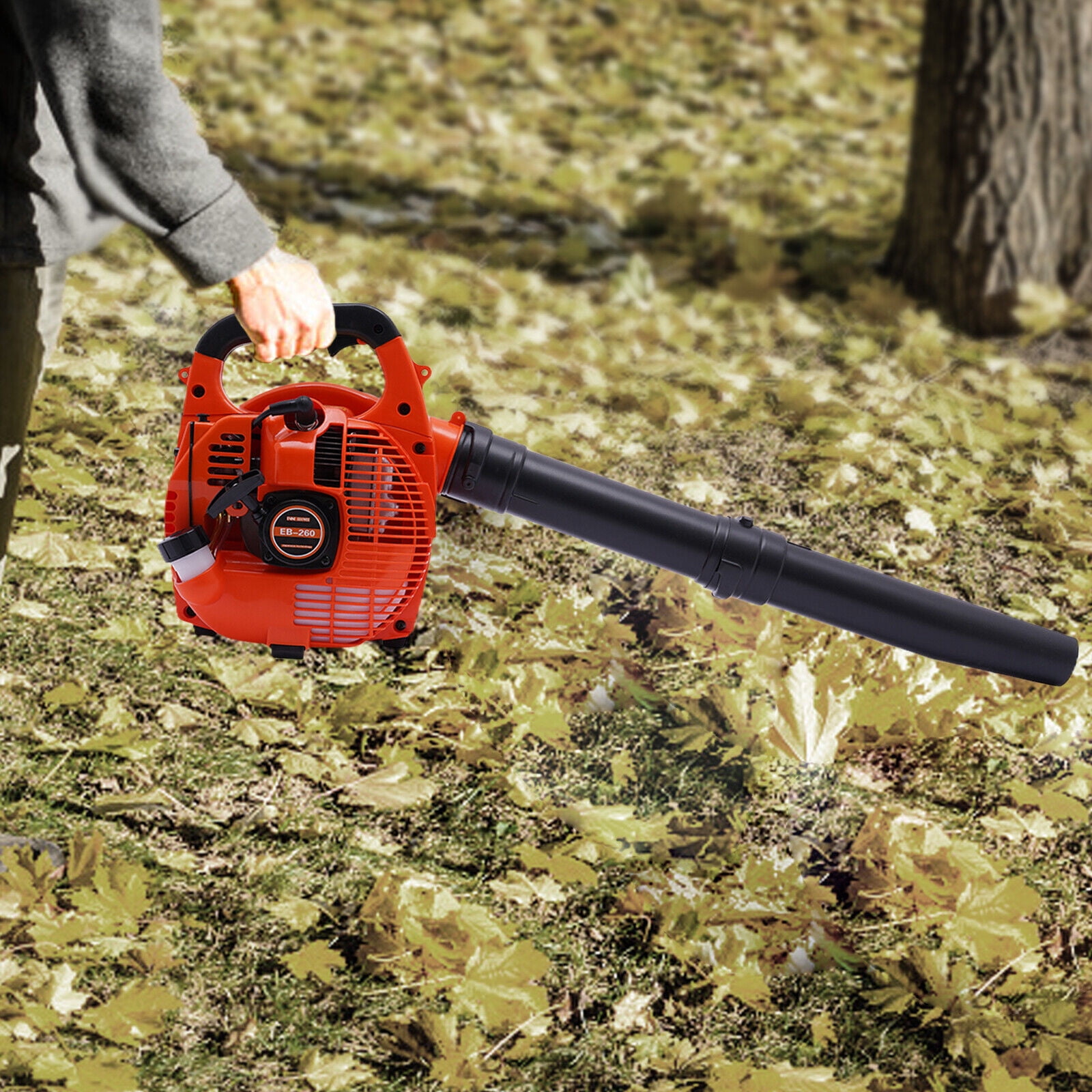 Generic 25.4cc 2-Stroke Gas Powered Handheld Leaf Blower (Orange, 30.4 fl oz) xzbth