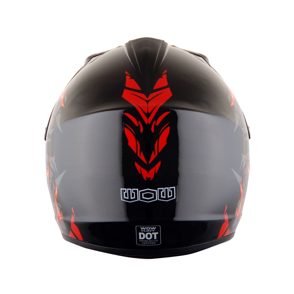 Wow! Youth Motocross Helmet for BMX ATV Dirt Bike Racing (Red, Small) 6icta