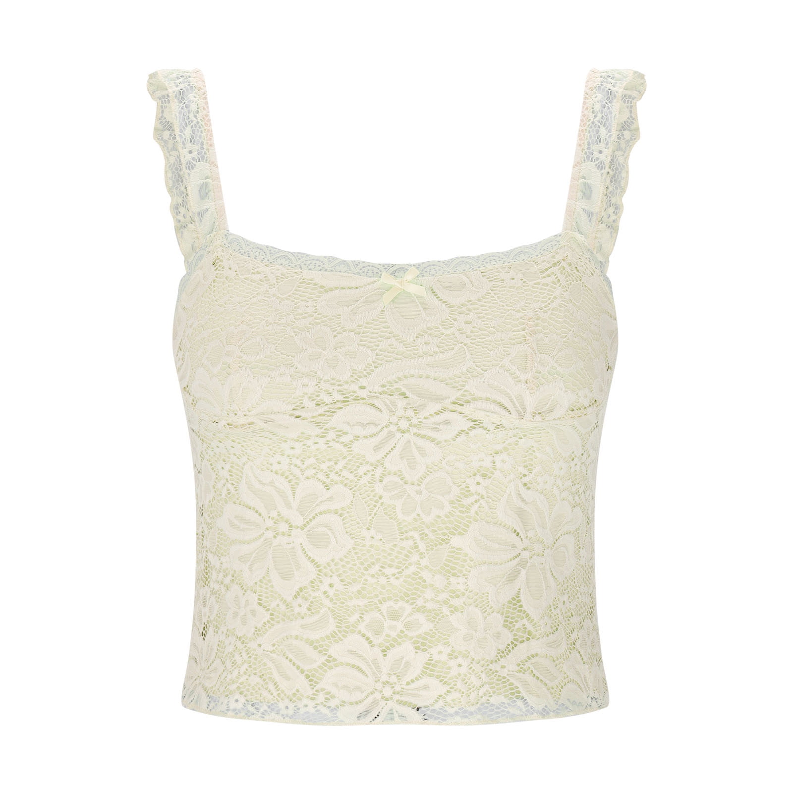 Aloohaidyvio Women Y2k Lace Tank Top Sleeveless Summer Crop Camisole (Beige, S) rf8no