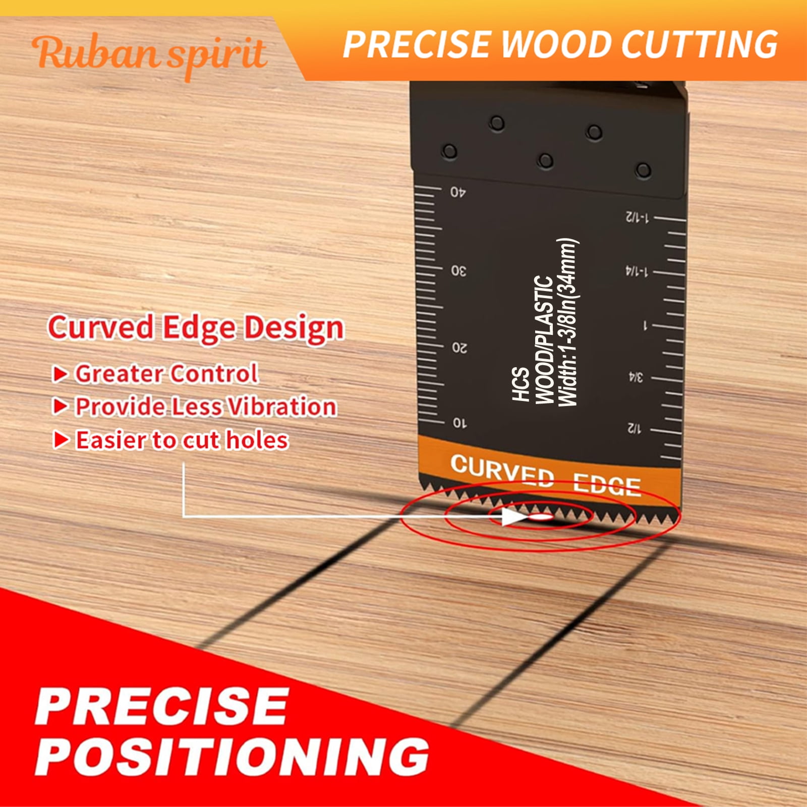 Ruban Spirit 154pcs Oscillating Multi Tool Blade Kit Titanium Bi-Metal Saw Blades for Wood Metal Plastic (154 Piece Set) qsv9l