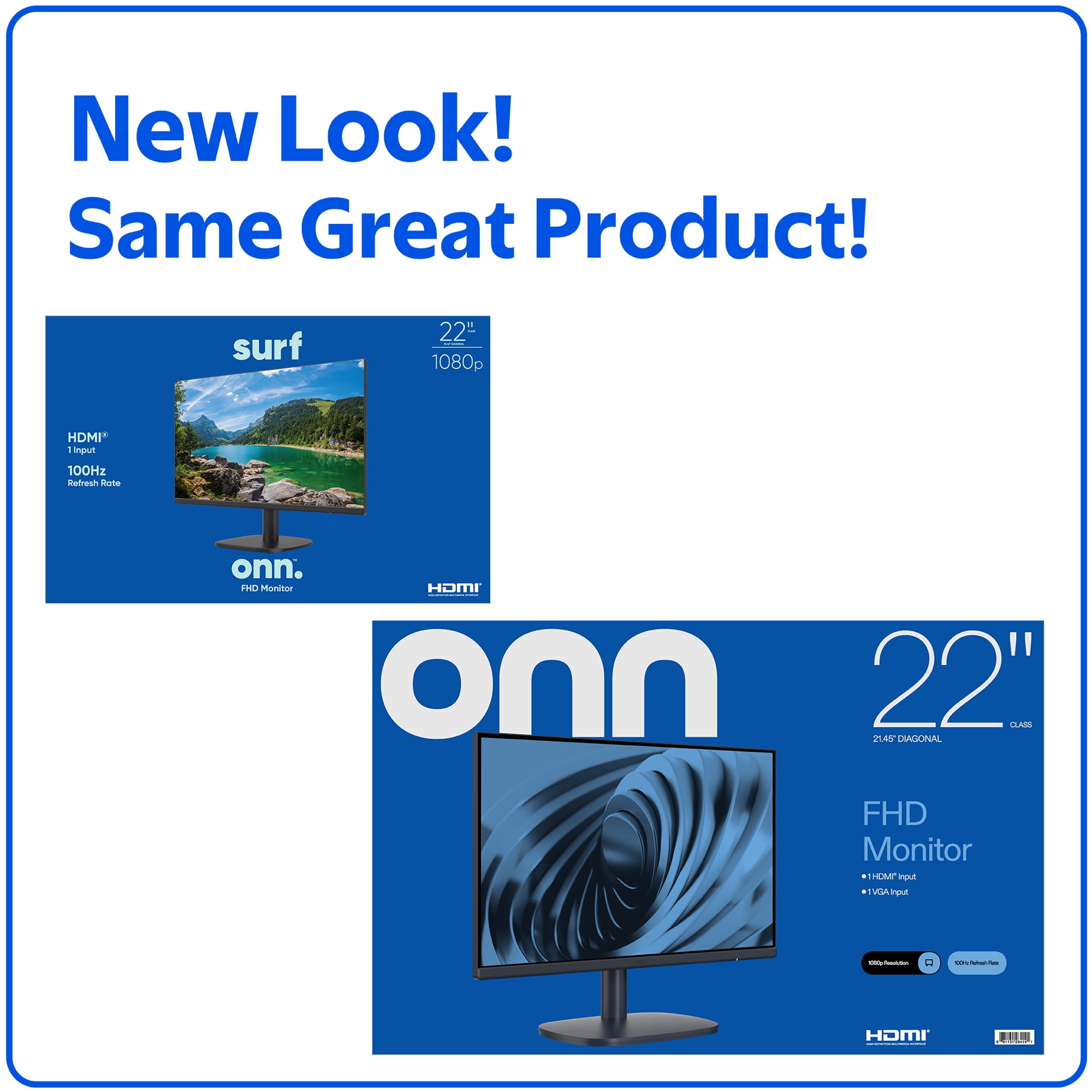 onn 22-inch FHD 1080p Office Monitor with 100Hz Refresh Rate and Adjustable Stand (Black, 22 in) y675m