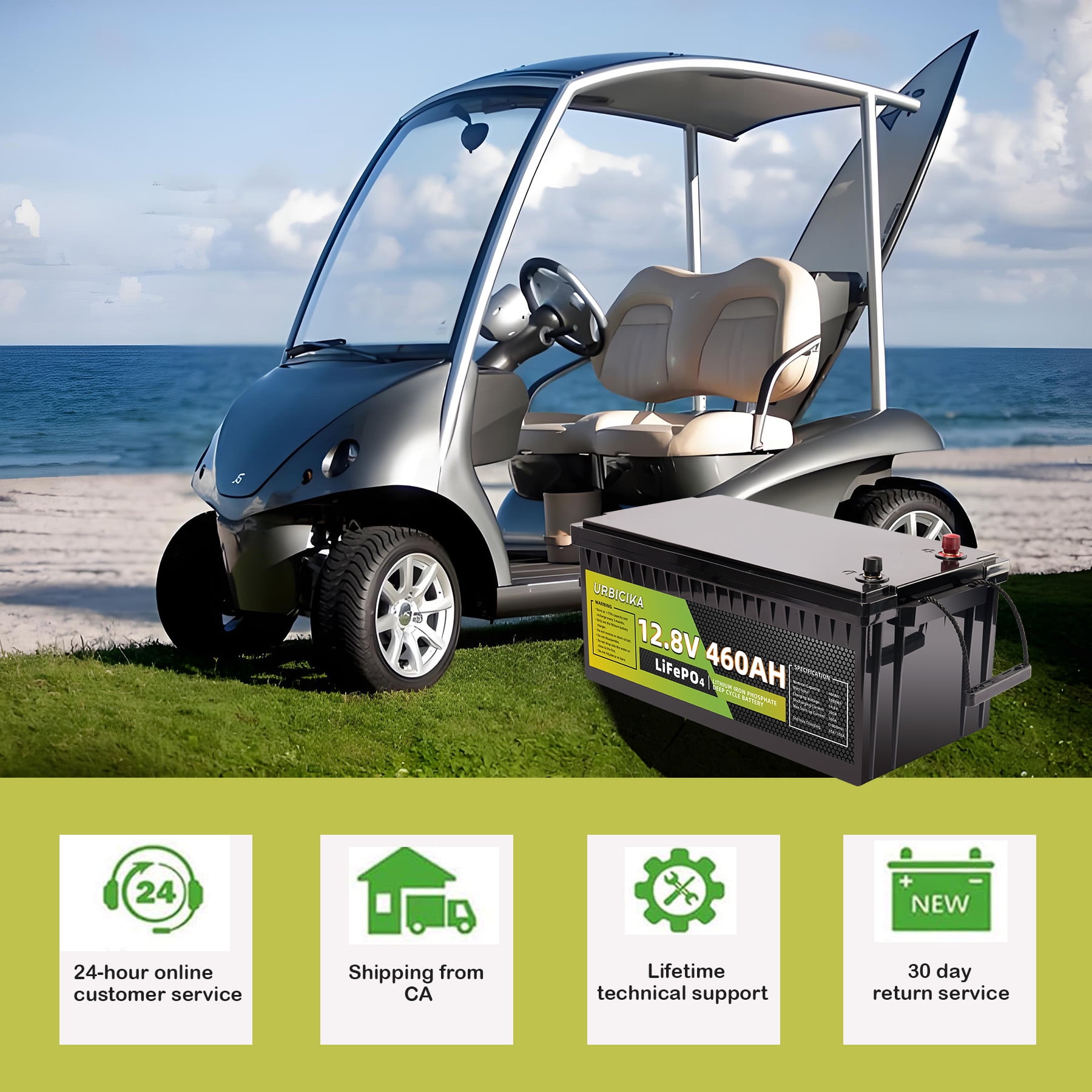Eurobike 12V 460Ah LiFePO4 Lithium Battery, Deep Cycle Power for RV Solar and Off-Grid Systems (460Ah) evhpg