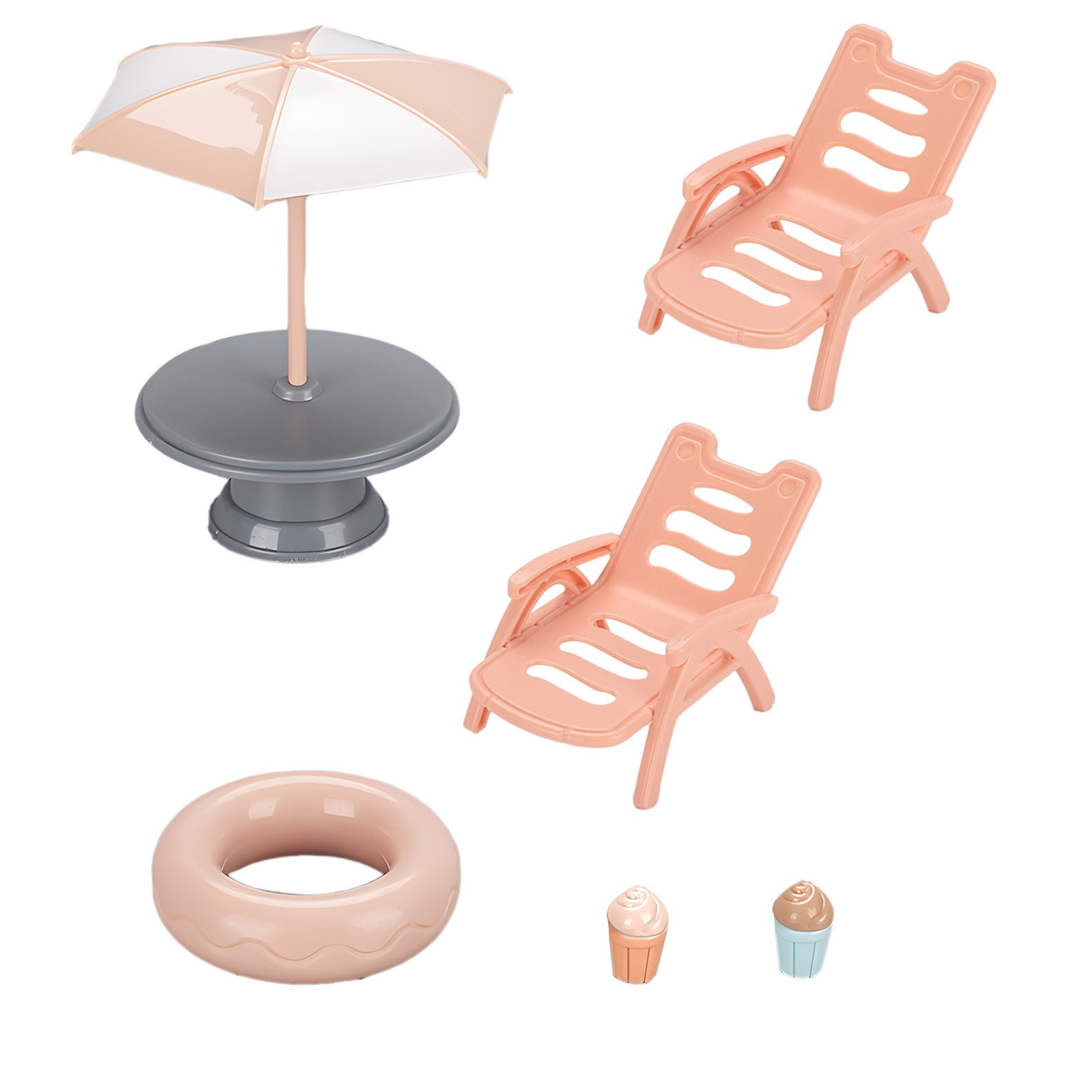 Hzrsly Miniature Beach Scene Set for Dollhouses and Dioramas (Beige, 7 Piece Set) nz8ua