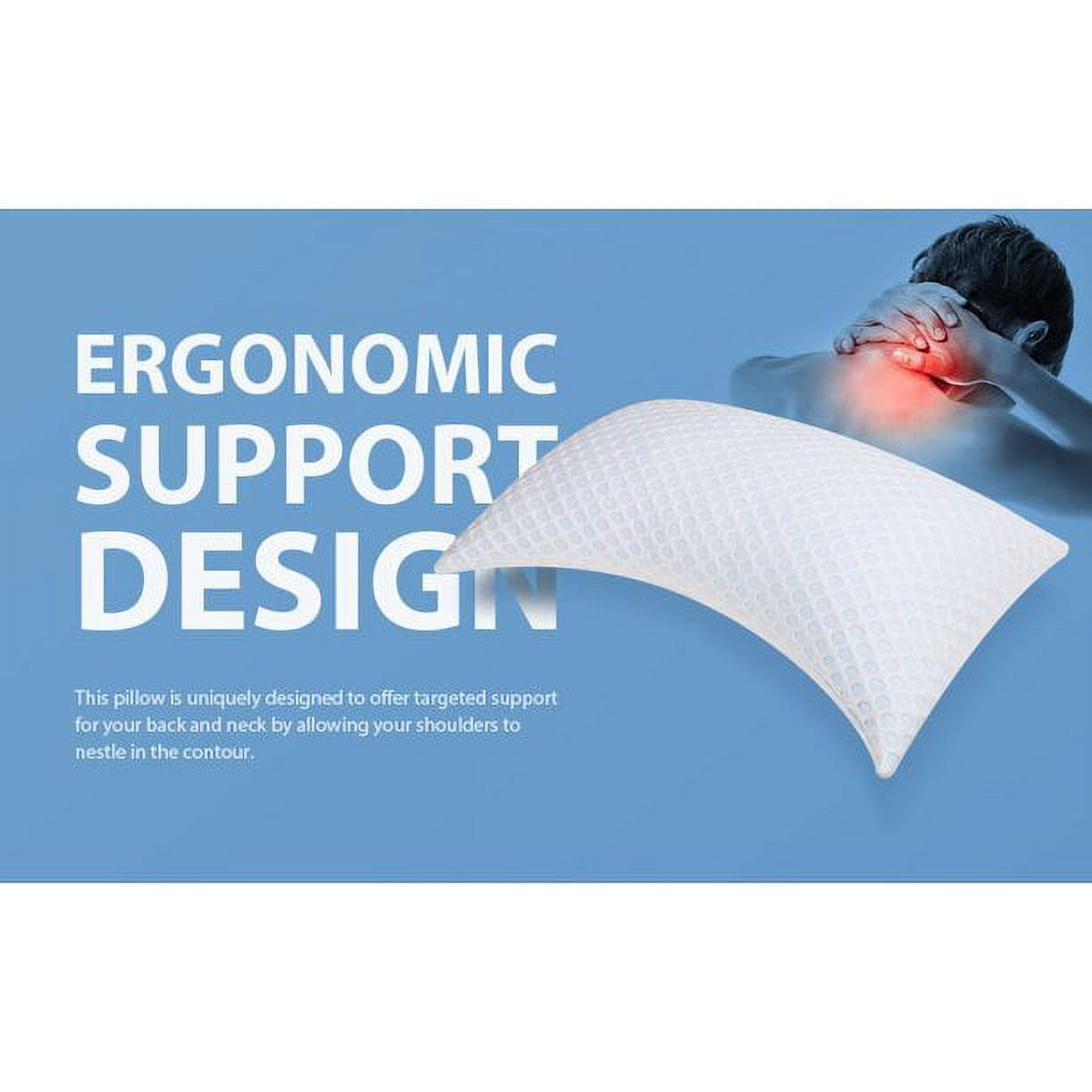 SORMAG Cooling Shredded Memory Foam Bed Pillow, Adjustable Firm Support for Side and Back Sleepers (White, Queen 20 in x 30 in) vxy54