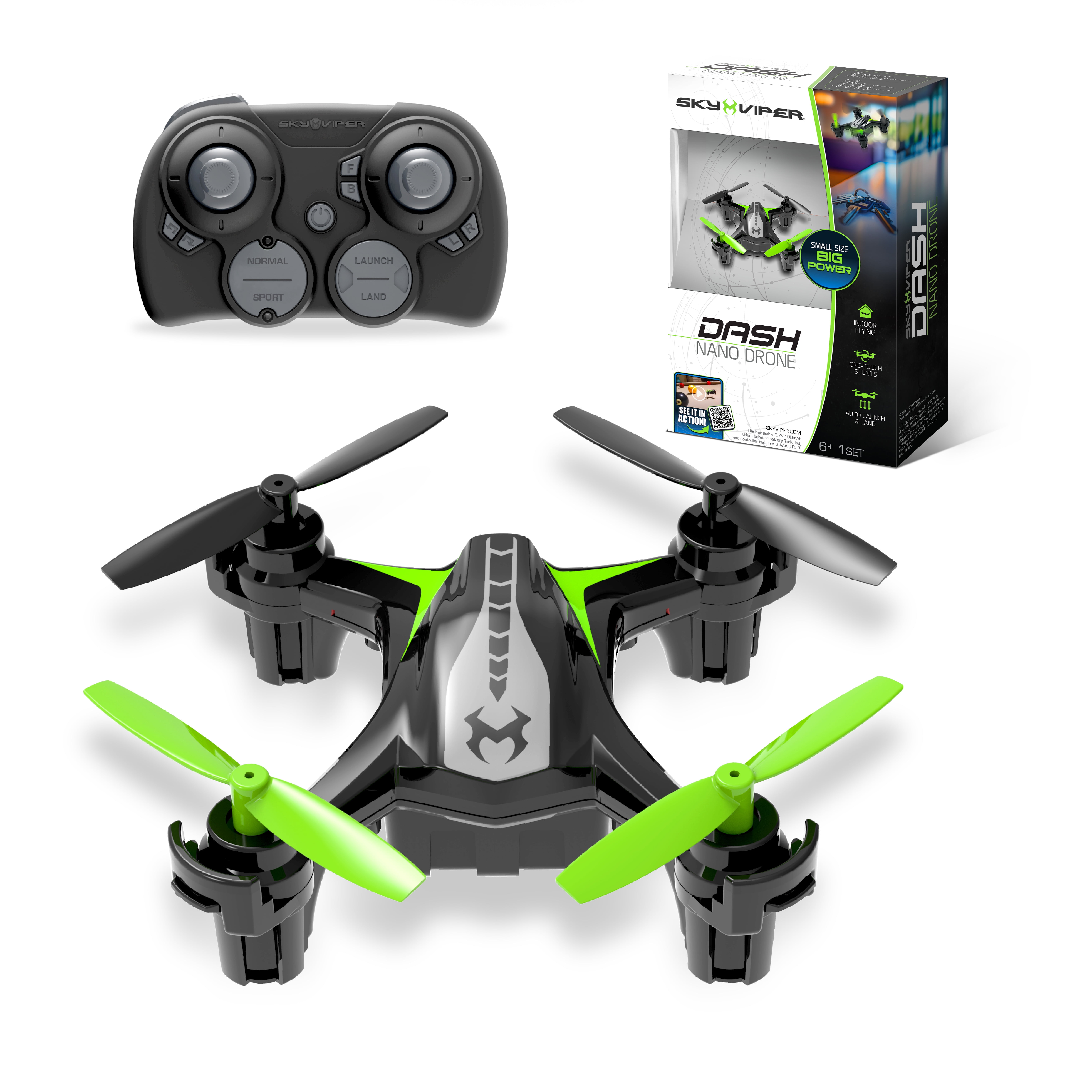 Sky Viper Dash Nano Drone with Auto-Flight Stabilization and Stunt Mode (Black, 1 Pack) mvcdk