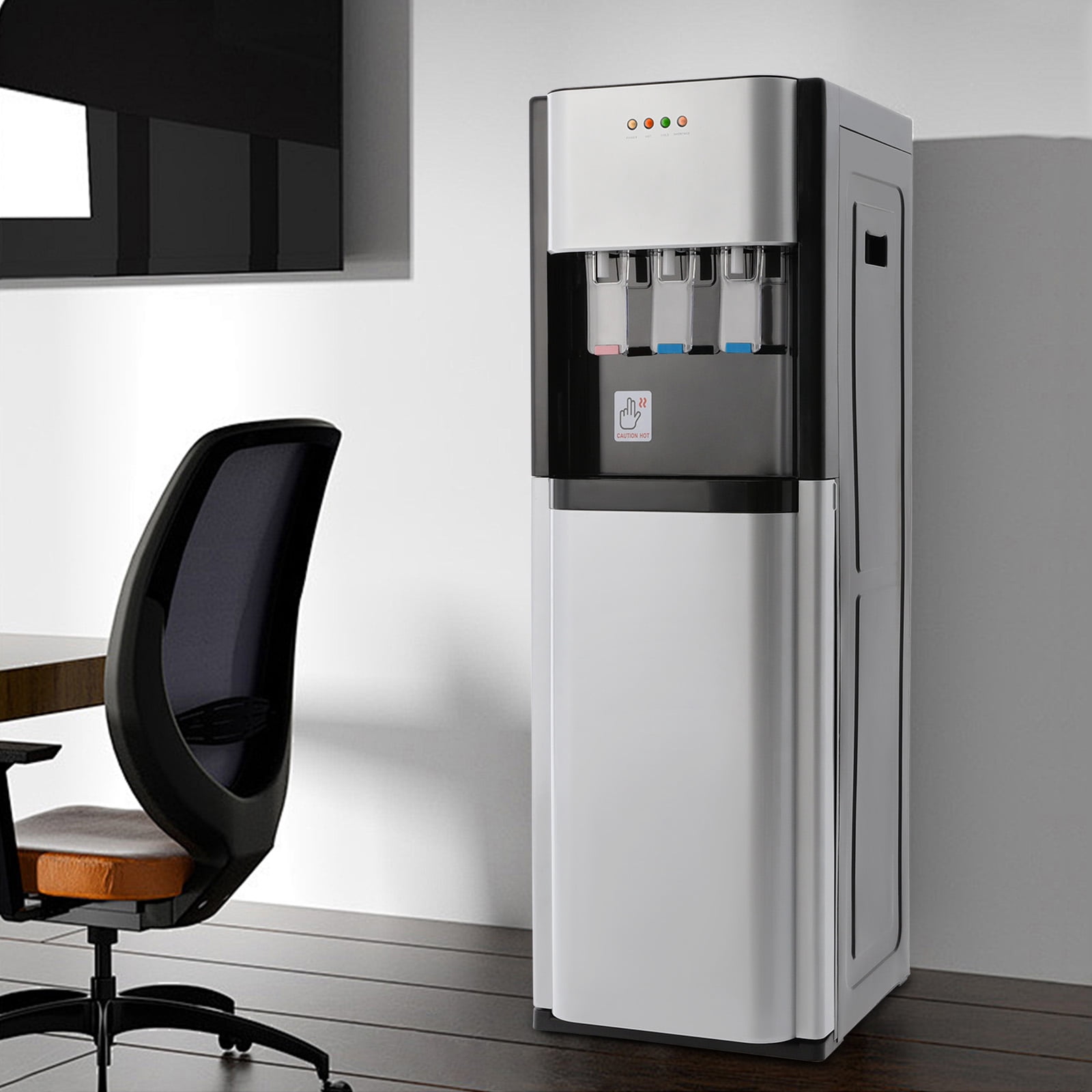 Generic Bottom-Loading Water Dispenser with Hot, Room & Cold Temperature Settings (Silver, Floor Standing) zxhnc