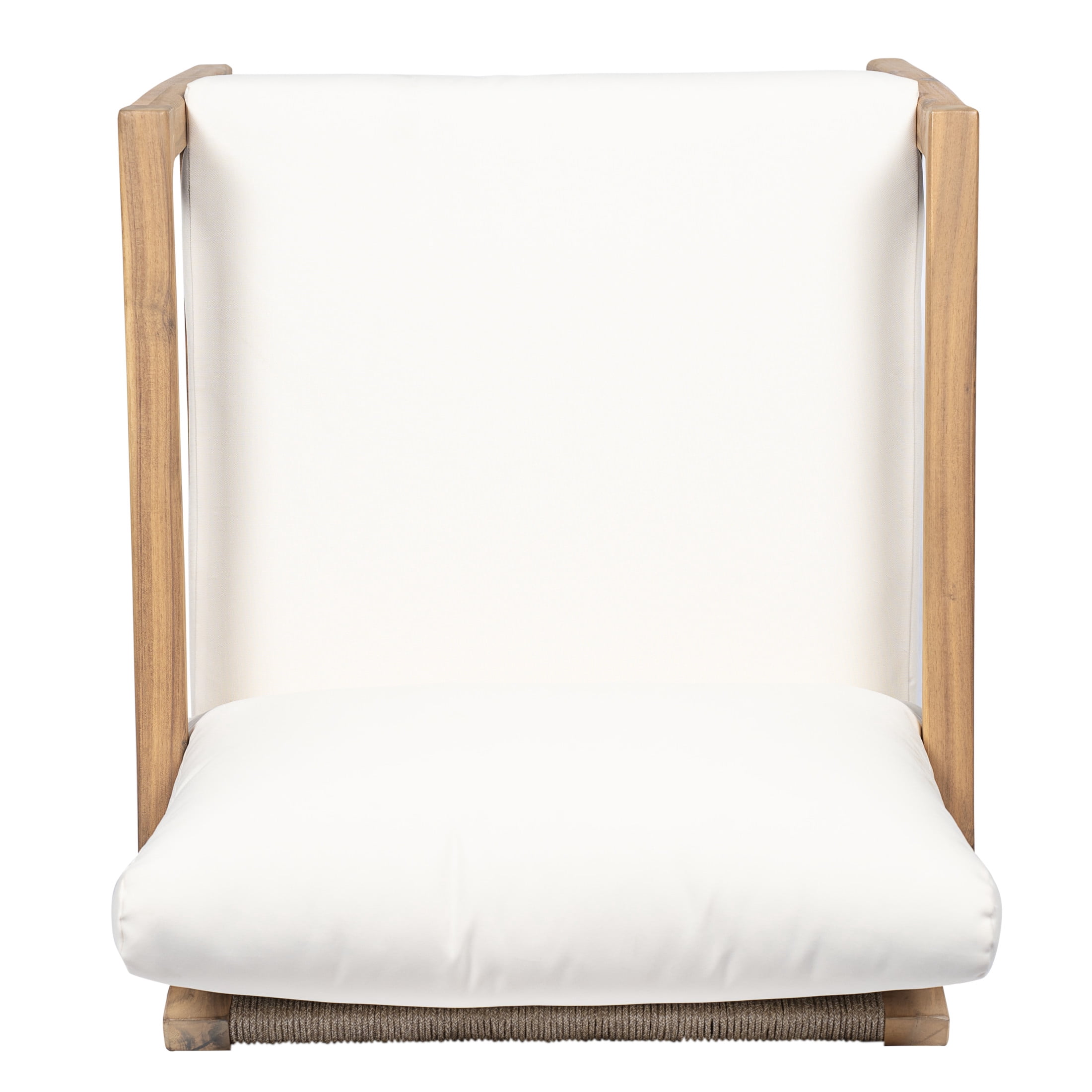 Christopher Knight Home Rustic Outdoor Acacia Wood Club Chair with Curved Rope Back (White, 31.89 in D x 27.17 in W x 27.17 in H) o25g5