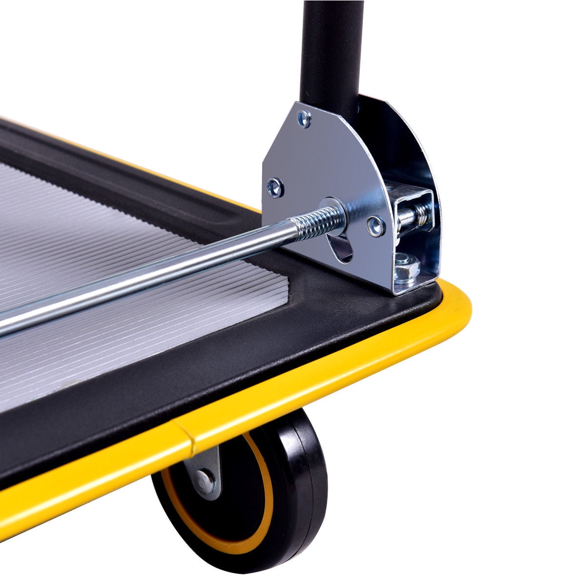 Costway Folding Platform Cart Push Hand Truck (Black, 330 lb Capacity) llzqa