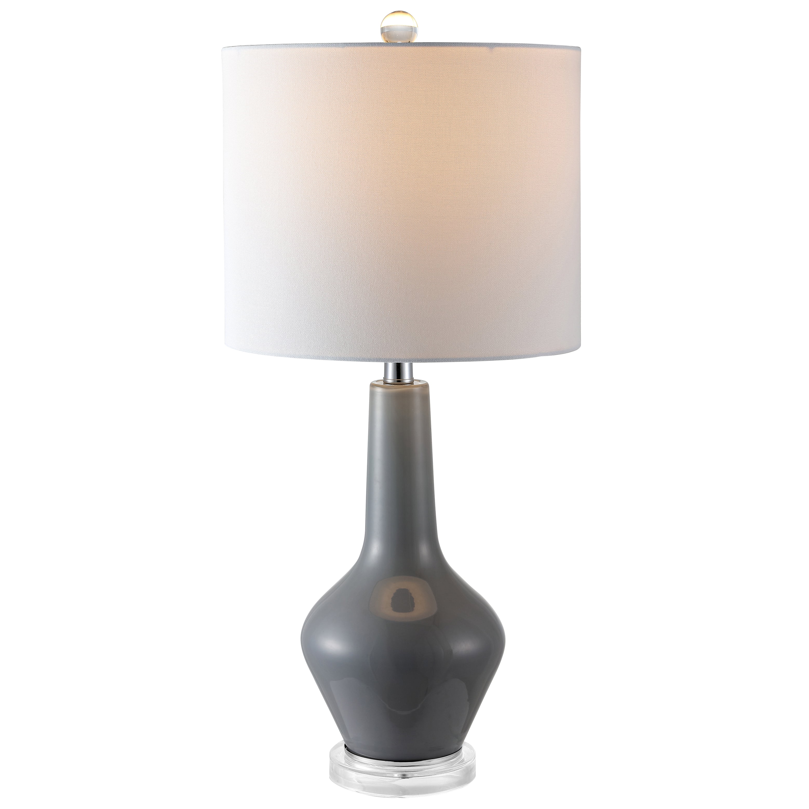 Safavieh Velor Modern Glass Table Lamp with LED Bulb (Smoked Grey, 24 in. H) jfd8i