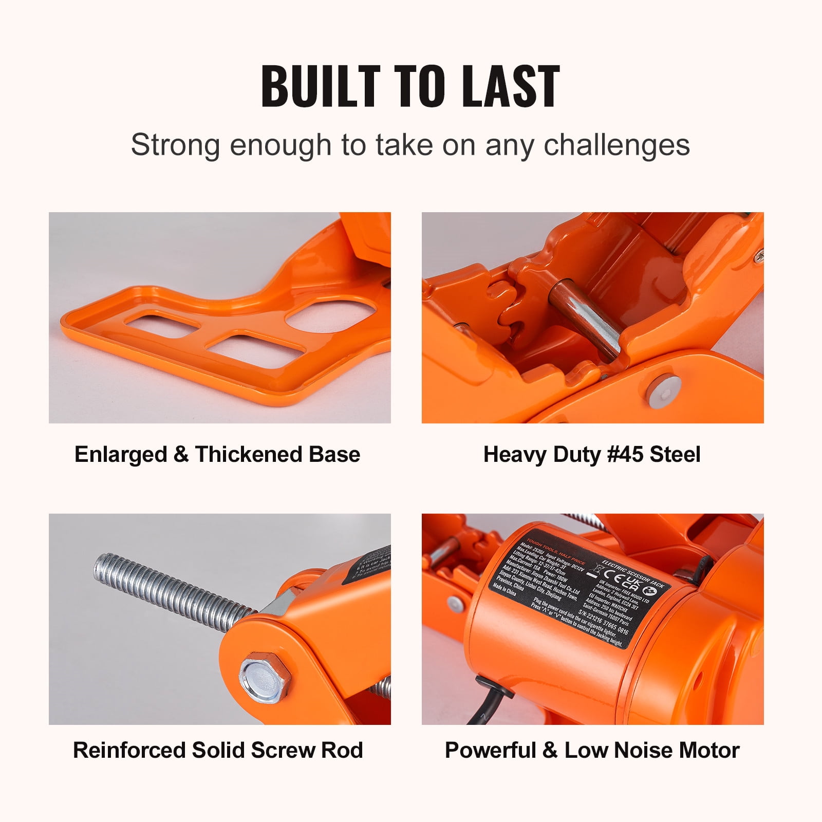 VEVOR Electric Car Jack (3 Ton, Orange) Heavy-Duty Automatic Scissor Lift for SUV and Sedan 07hv5