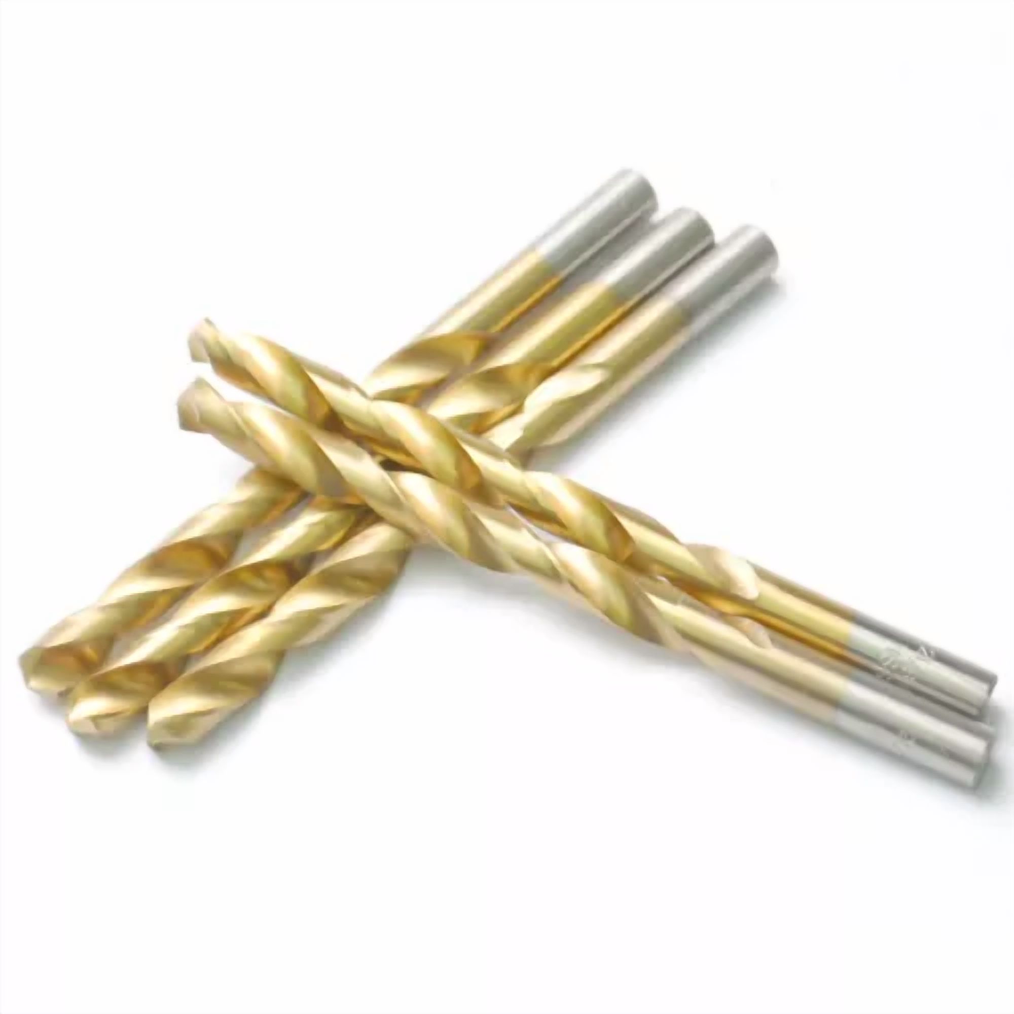 Knack Drillforce Titanium Coated HSS Drill Bit Set for Metal and Wood (5-Piece, 27/64 in, 3/8 in Reduced Shank) ceruw