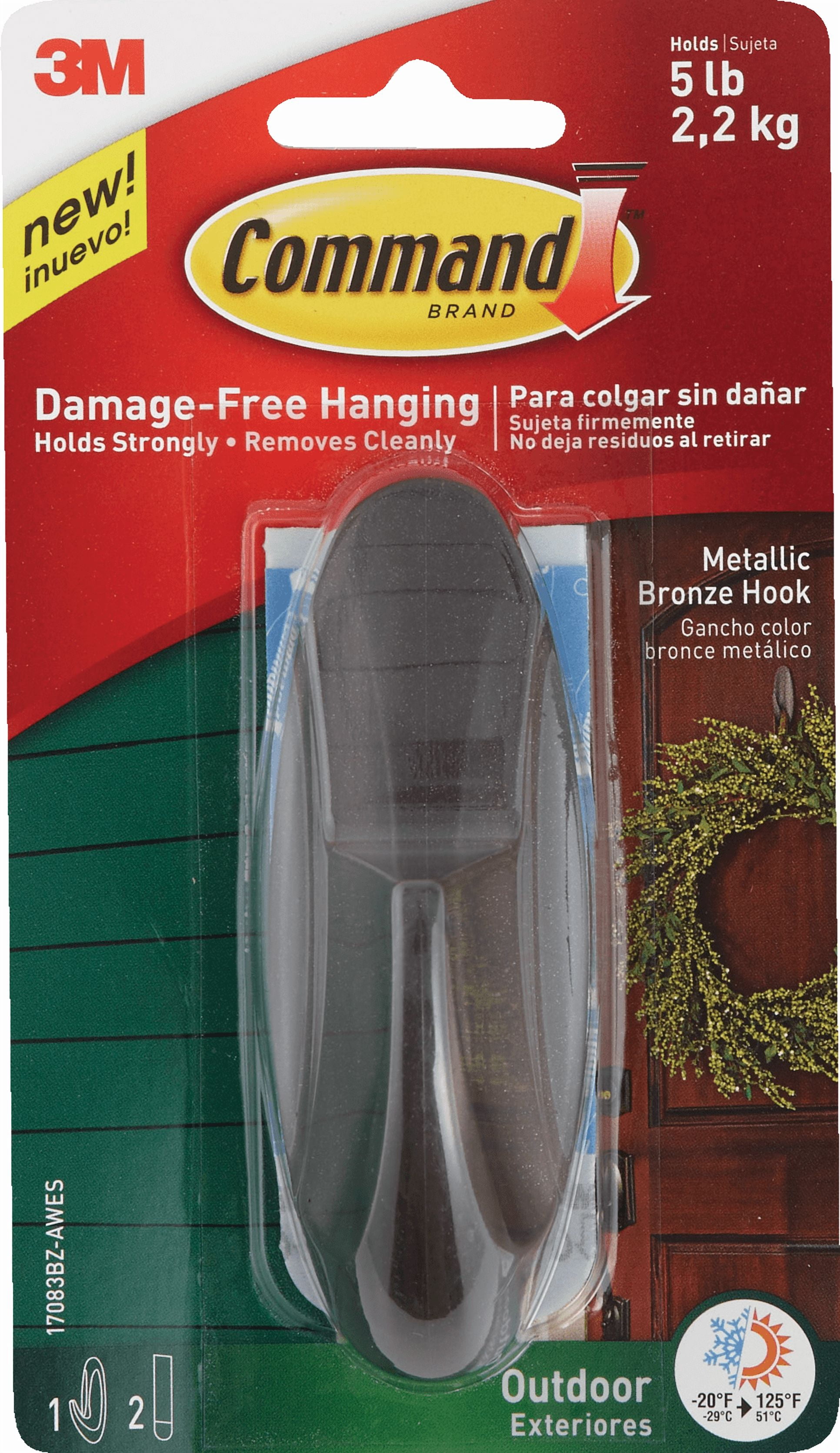 Command Outdoor Metallic Bronze Hook (Metallic Bronze, 2 Pack) uo63s