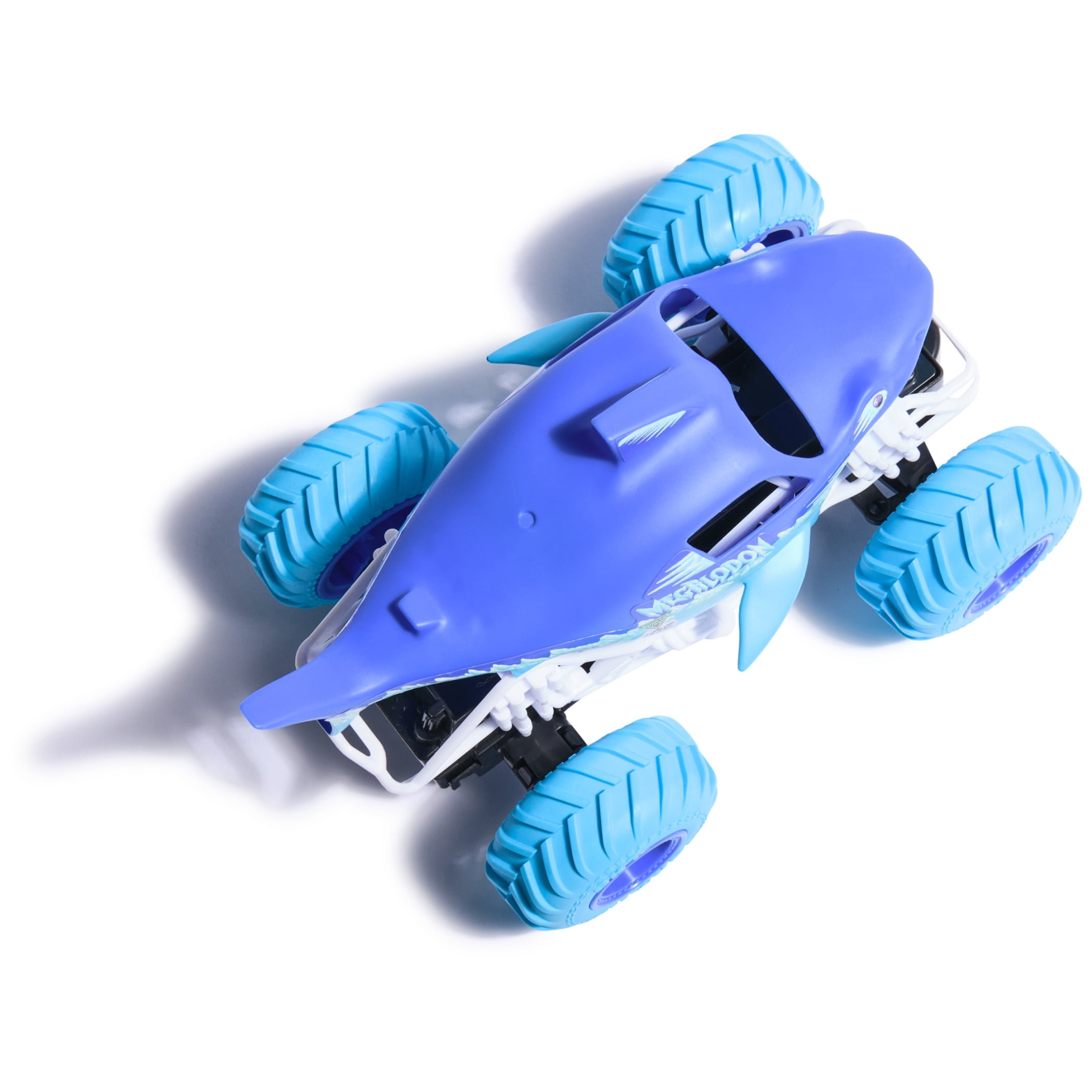 Monster Jam Megalodon Ice RC Monster Truck, Remote Control Off-Road Vehicle (Blue, 1:24 Scale) 3xwjs