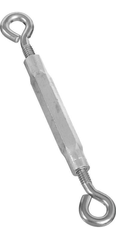 National Hardware Eye/Eye Turnbuckle Heavy-Duty Stainless Steel Cable Tensioner (Silver, 3/16 in x 5-1/2 in) 3nc2k