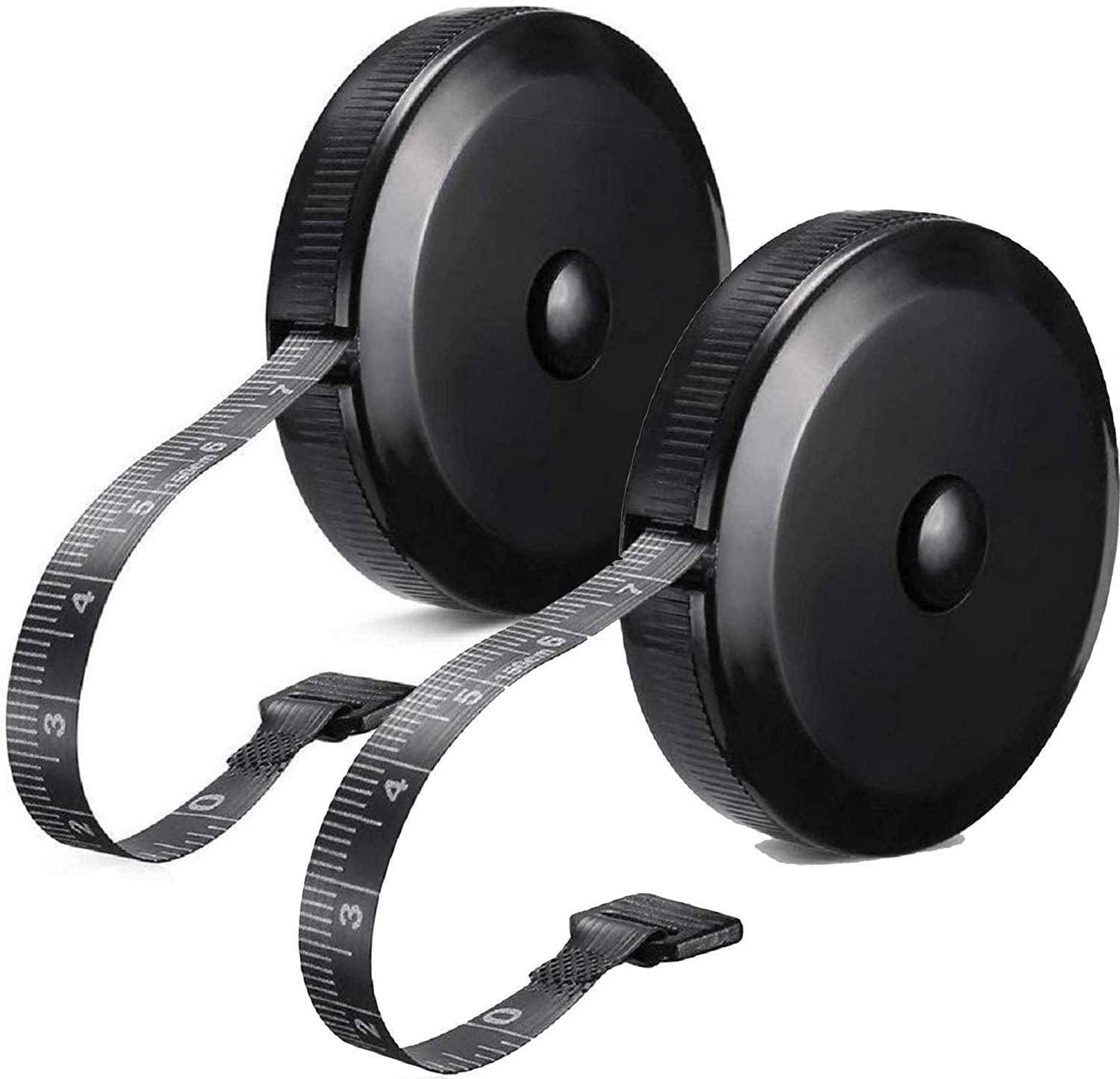 MEDca Retractable Body Measuring Tape for Fitness and Weight Loss (Black, 60 in, 2 Pack) gzsen