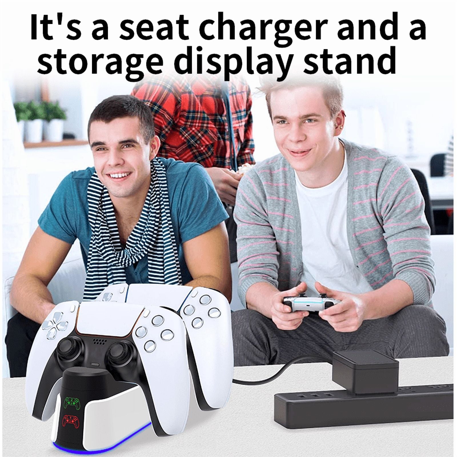 UHM PlayStation 5 DualSense Controller Charging Station (Fast Dual Dock with LED Indicator, White) zbbb7