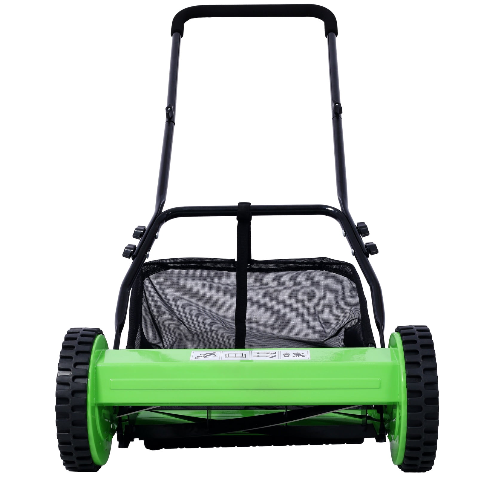 Deiokin 14-inch 5-Blade Push Reel Lawn Mower with Grass Catcher (Green, 14 in) lroo9