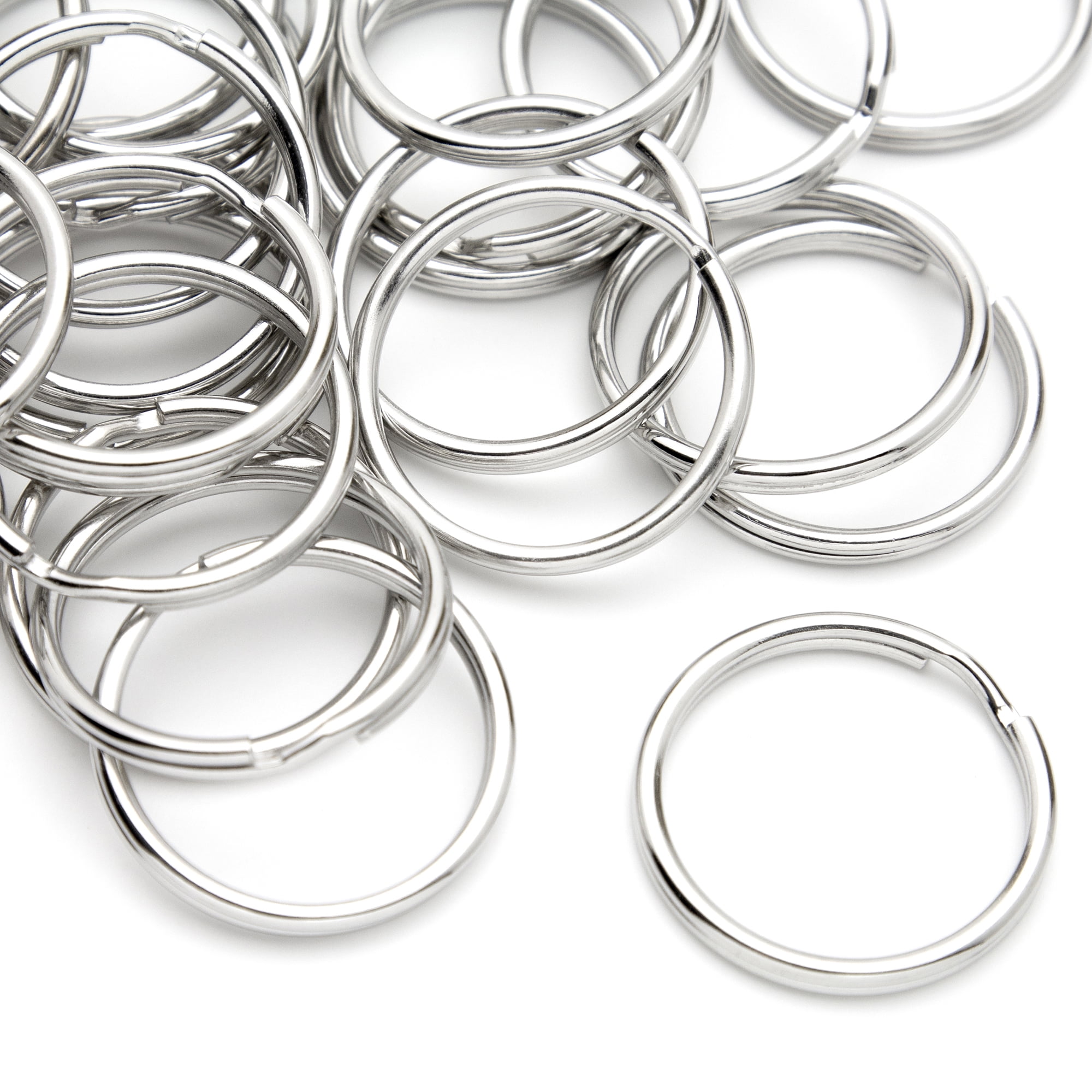 Cousin DIY Split Rings for Jewelry Making and Keychain Crafting (Silver, 1.25 in, 40-Piece Set) ti7c9