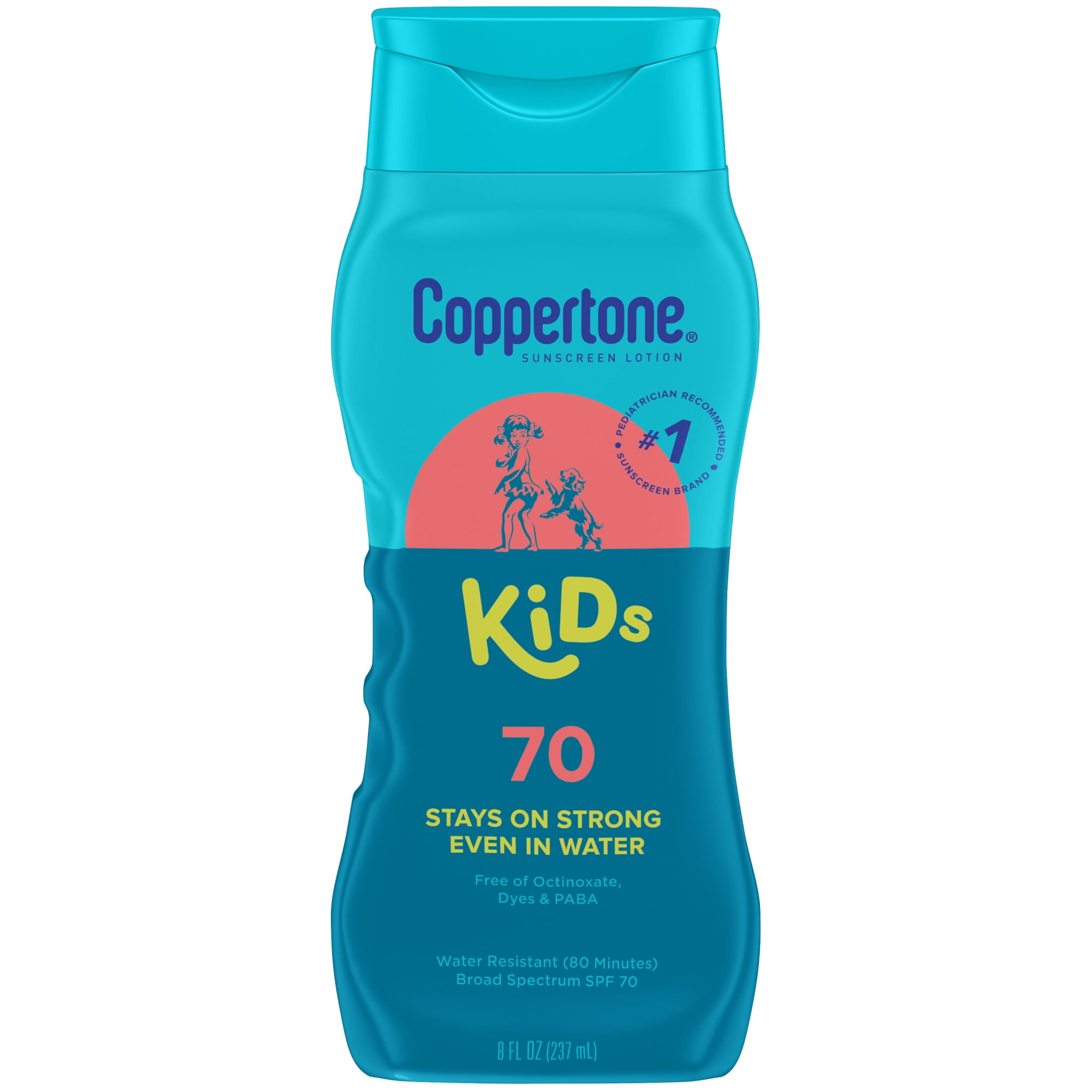 Coppertone Kids Sunscreen Lotion, SPF 70 Broad Spectrum Protection (White, 8 fl oz) 21le7