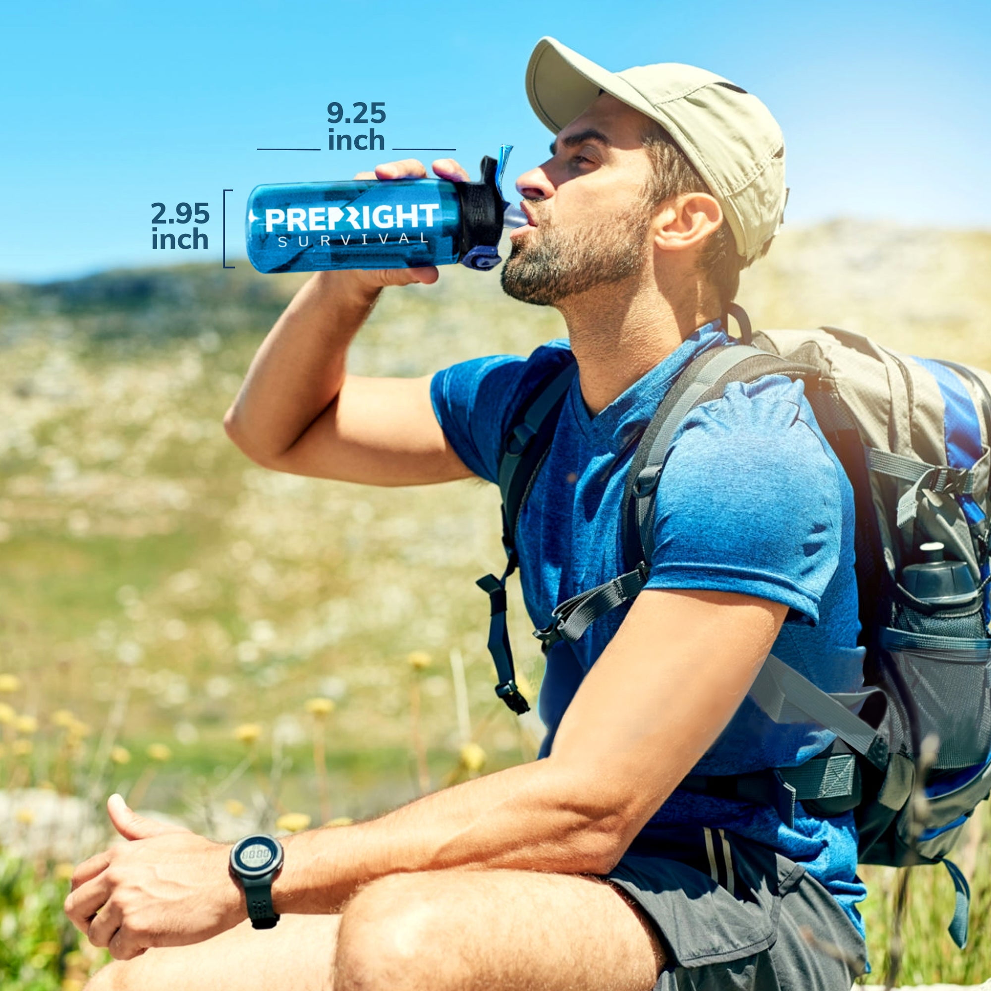 Prep-Right Survival 4-Stage Water Filtration System (Black, 22 oz) jkyyj