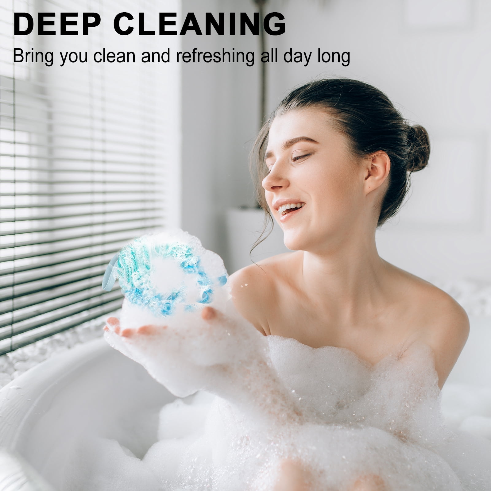 Bubbob Bath Loofah Sponges Exfoliating Shower Scrubbers (Gradient, 5-Pack) 1106h
