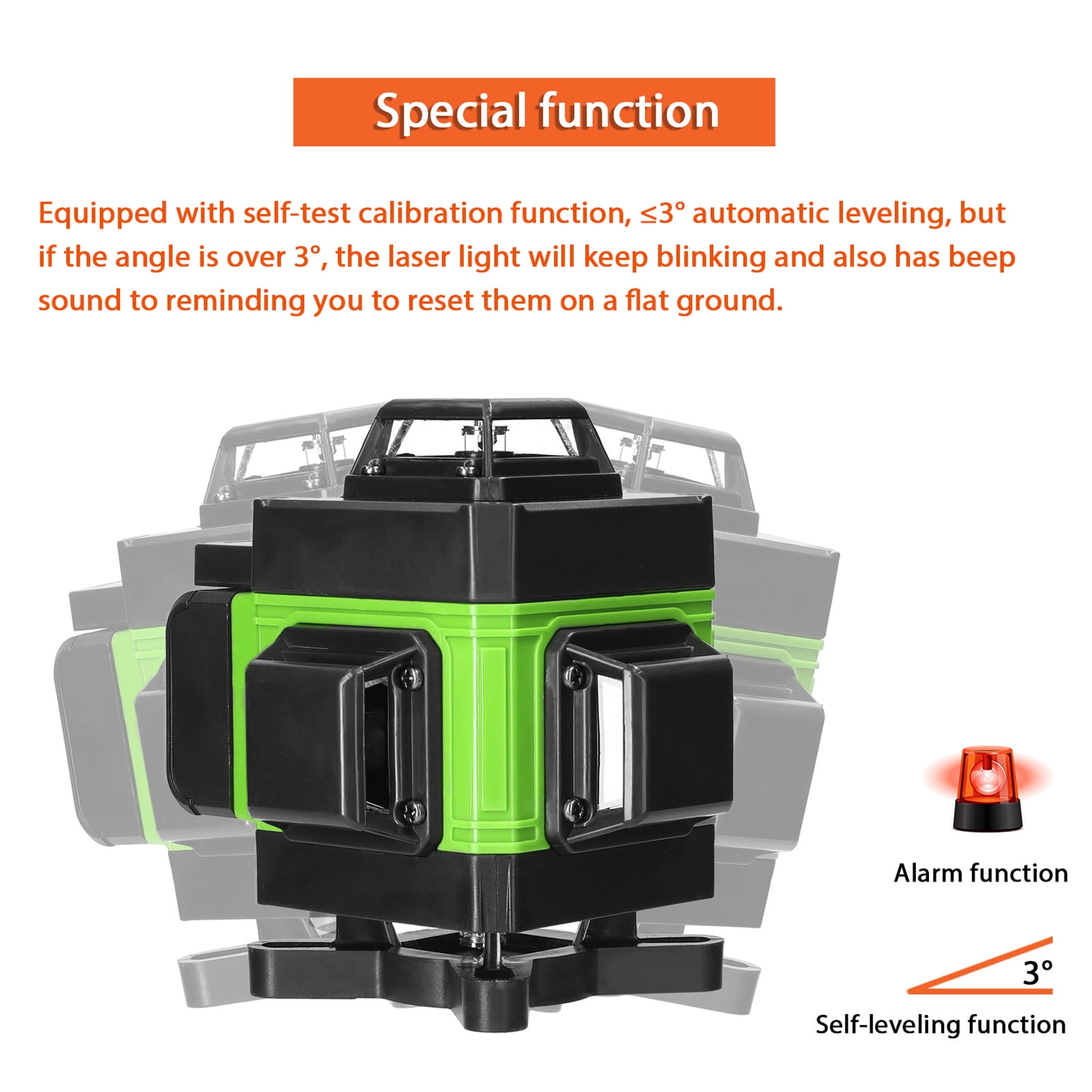 WMWZM 16-Line Green Laser Level with Remote (4x360 Degree Self-Leveling Tool for Construction and Tiling) stv10