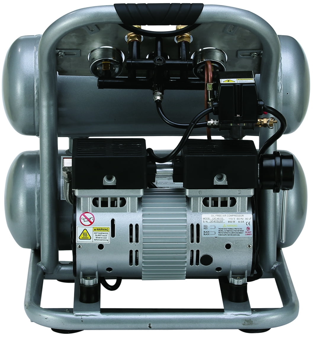 California Air Tools 4610S Ultra Quiet Oil-Free Air Compressor (Silver, 4.6 gal) 4efjv