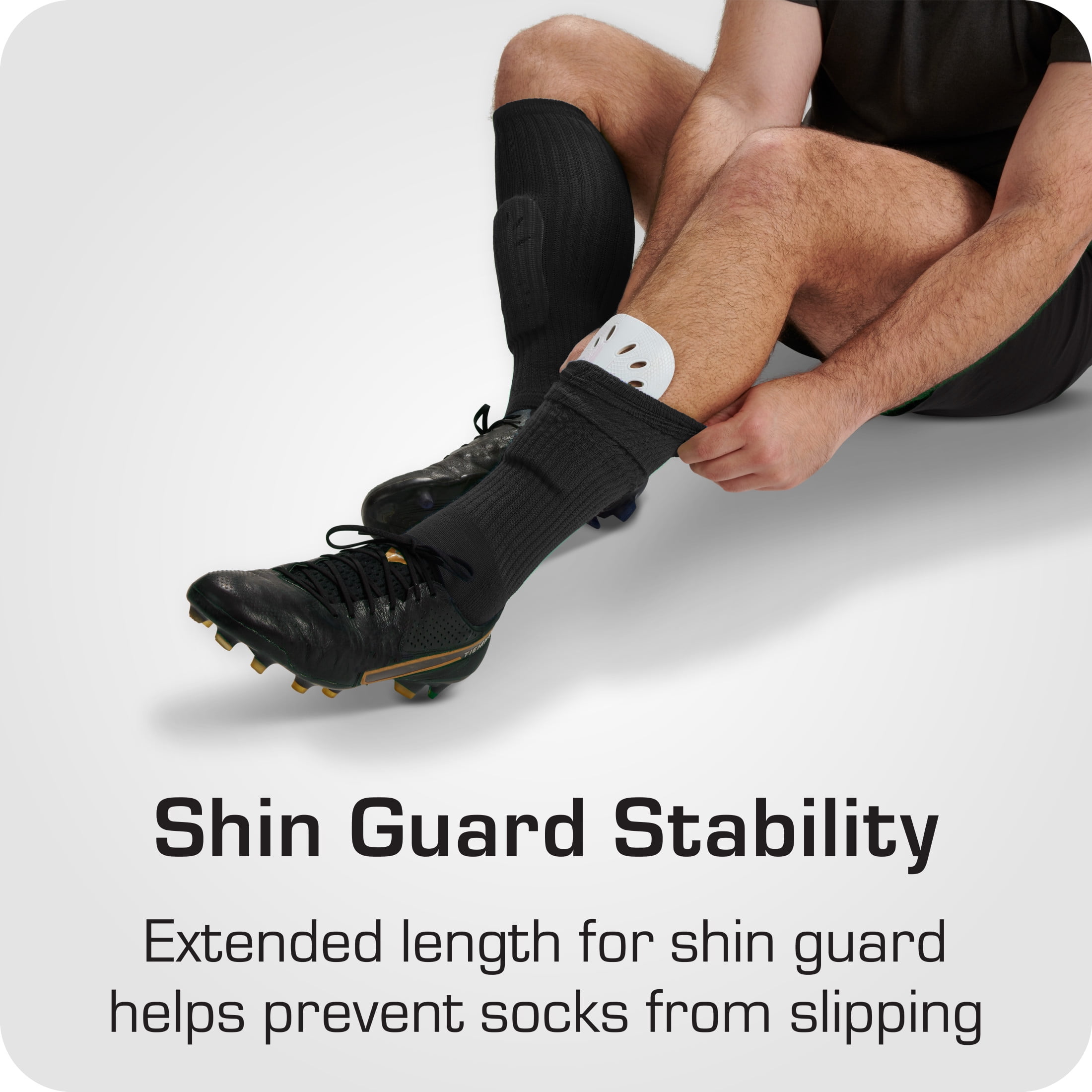 Athletic Works Soccer Socks, Cushioned Performance Athletic Gear (Black, Small Youth 10-4.5, 2 Pack) v3trp