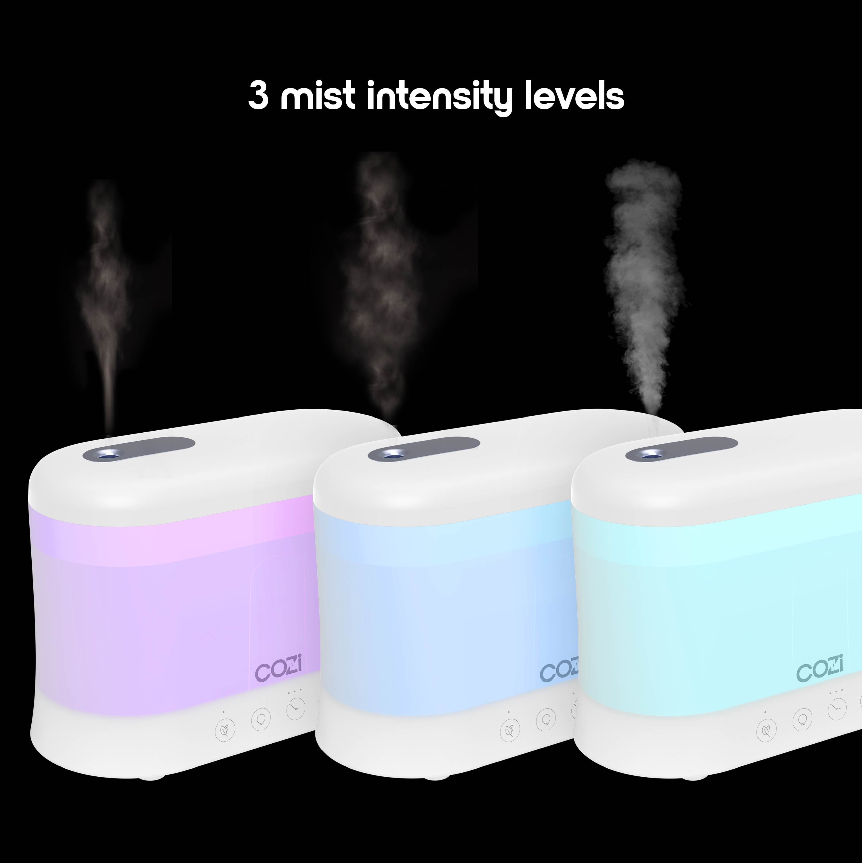 Tzumi Cozi Cool Mist Humidifier and Aroma Diffuser with LED Lights (White) 7t6m0