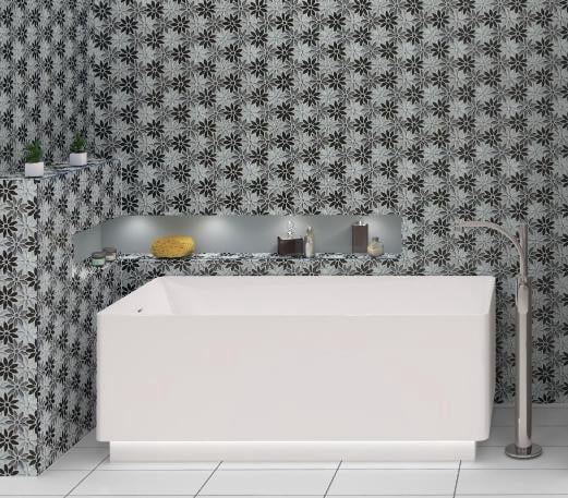 Andova Tiles Fresh Ticia Gray Floral Pattern Polished Glass Mosaic Wall and Floor Tile (Grey, 0.76 sq ft) hmht5