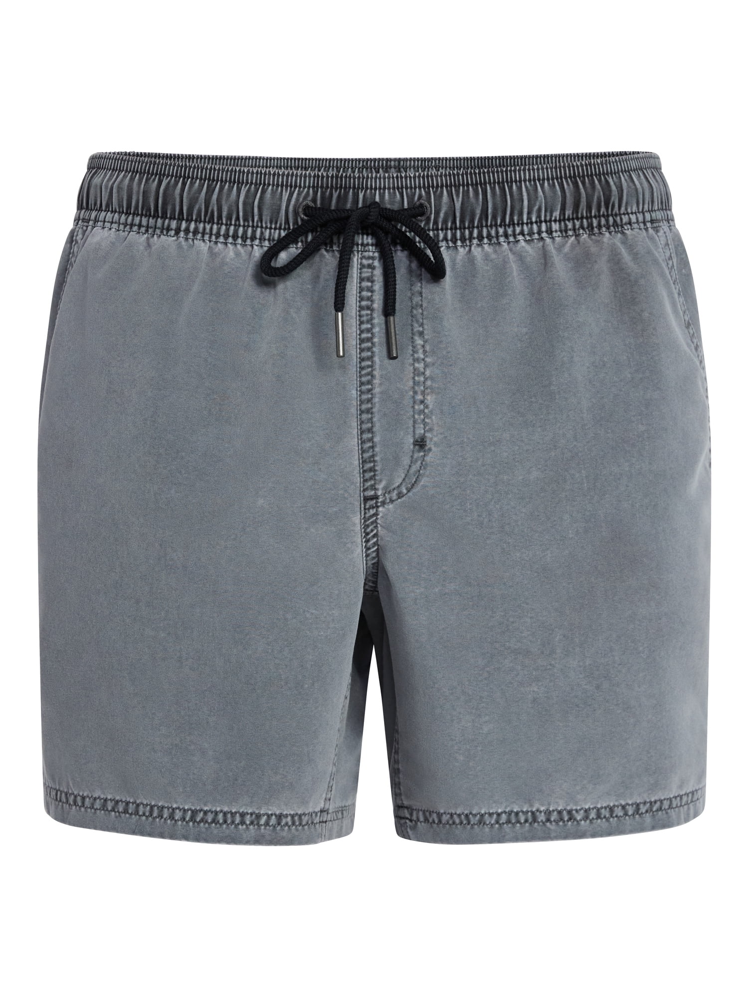 No Boundaries Men's Washed Swim Trunks Quick-Dry Board Shorts with Pockets (Black, S) mwp28