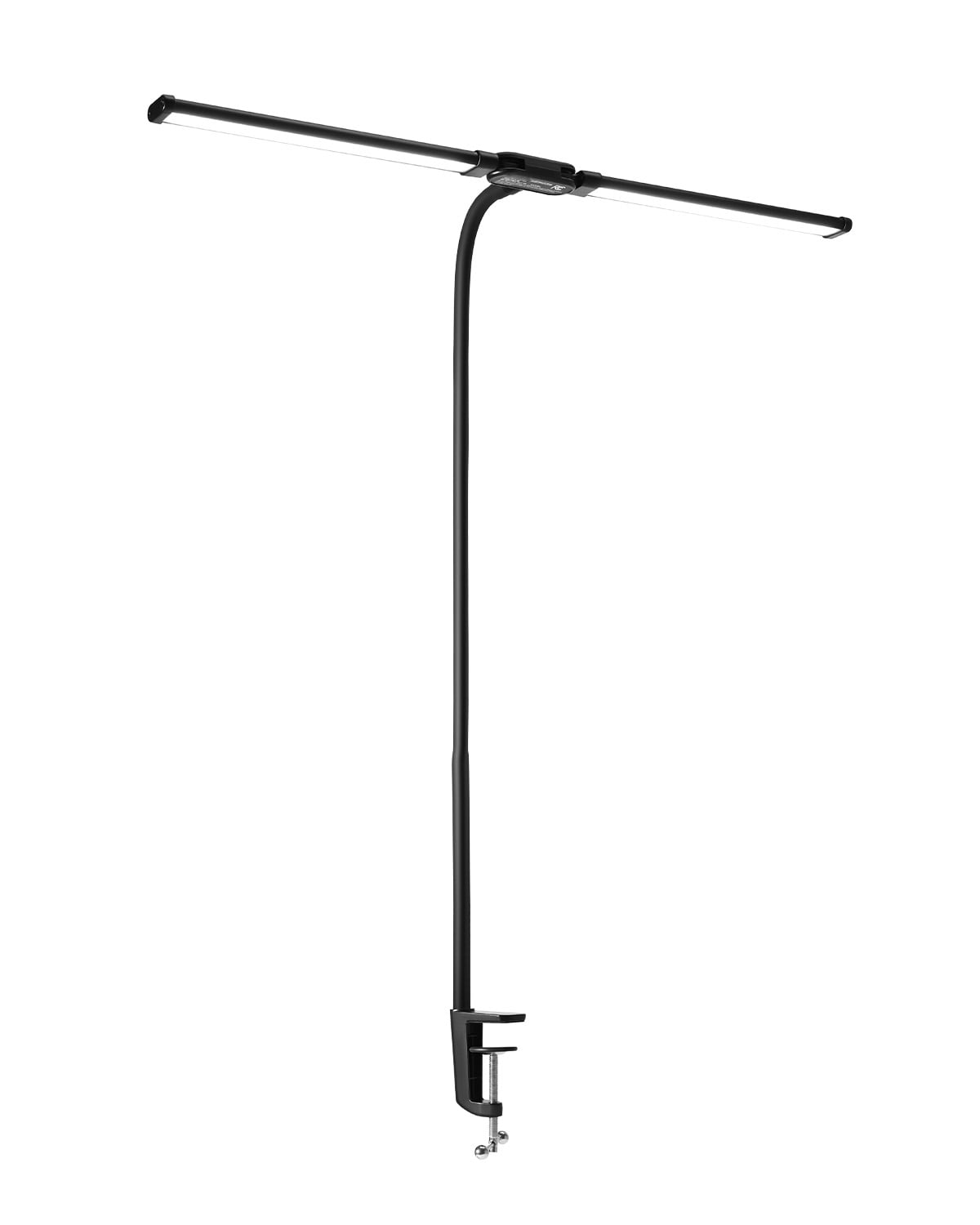 KFFKFF Dual Head LED Desk Lamp, Clamp-On Architect Light with Flexible Gooseneck, Eye-Friendly Workspace Lighting (Black, 24 in) wp9hj
