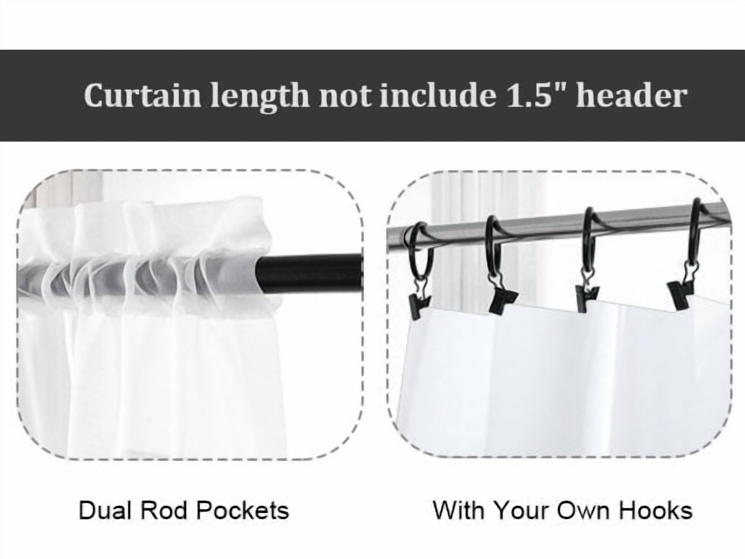OVZME Semi-Transparent Voile Sheer Curtains, Rod Pocket Window Drapes for Bedroom and Living Room (White, 42 in x 84 in, 2 Panels) n9st5