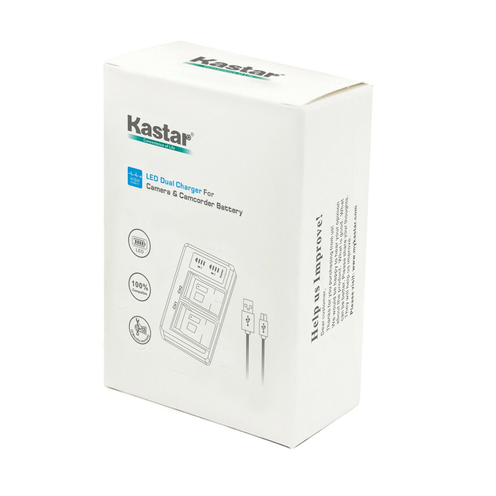 Kastar KLIC-5001 Replacement Battery and USB Dual Charger Kit for Kodak EasyShare Z730 Z760 Cameras (2-Pack, 2400 mAh) qi0v8
