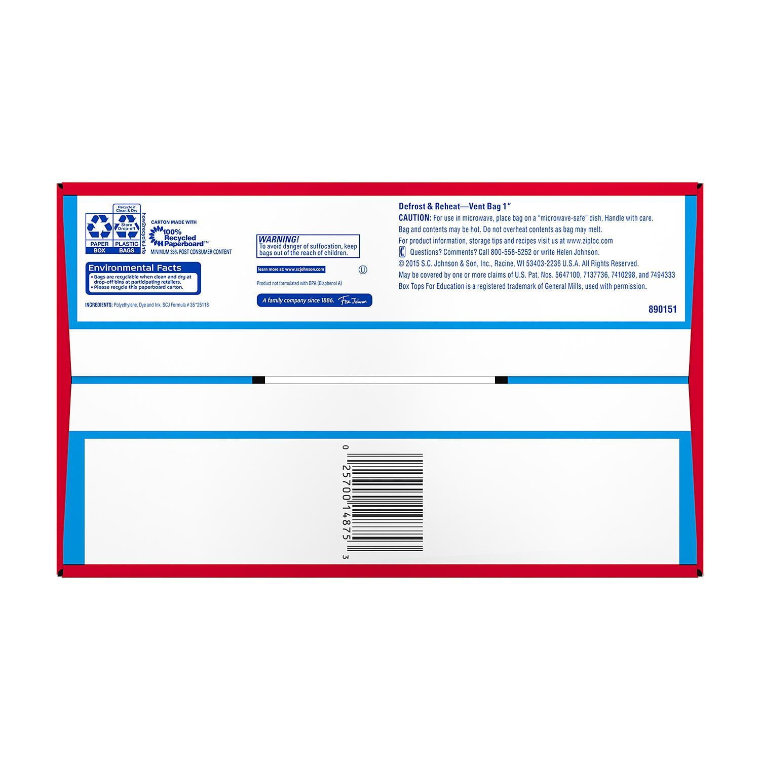 Ziploc Double Zipper Storage Bags, Gallon Size (Clear, 208 Count) ak4vd