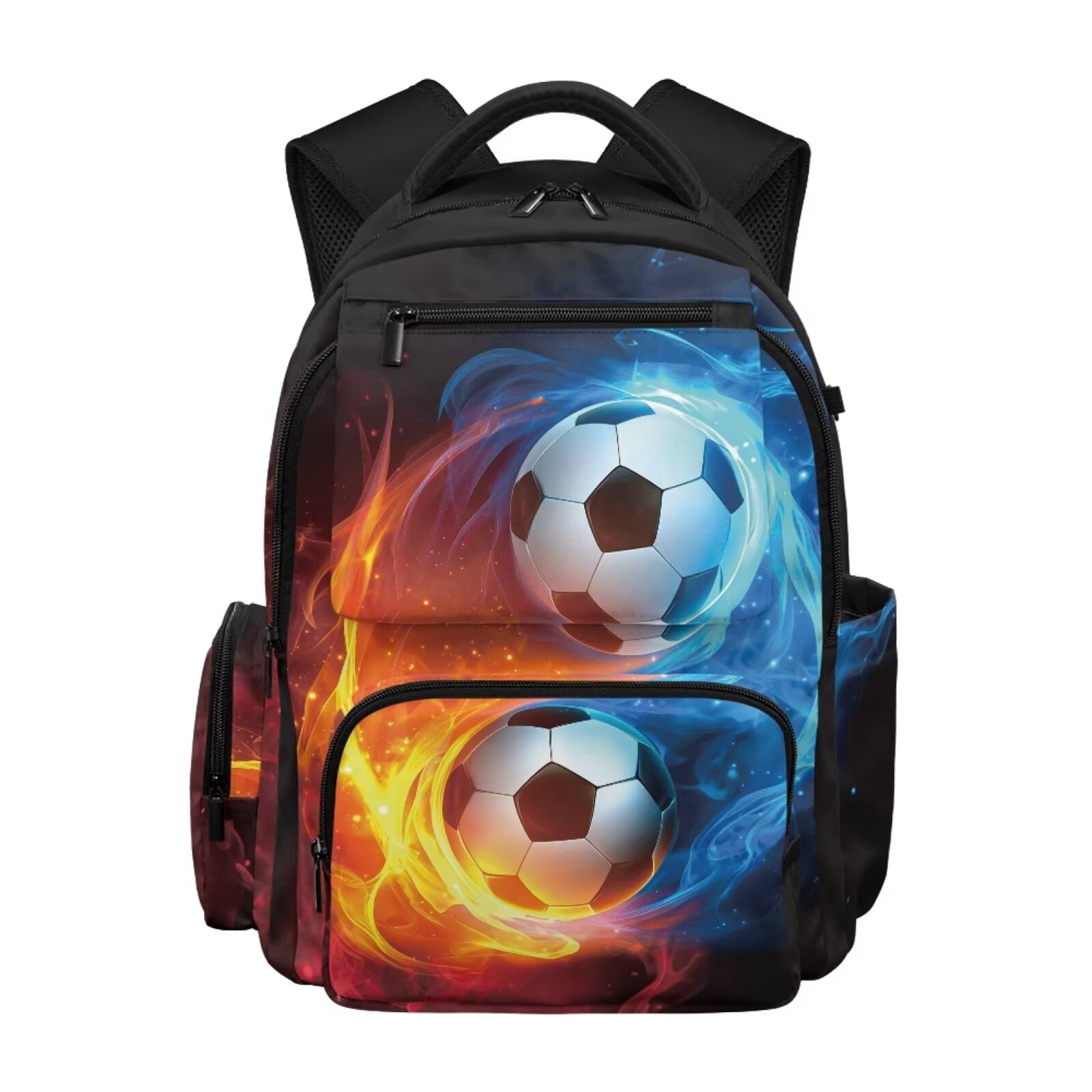 Jeiento Football School Backpack for Boys and Girls, Lightweight Large Capacity Daypack for Travel and Hiking (Ice and Fire, 17 in) tf2vy