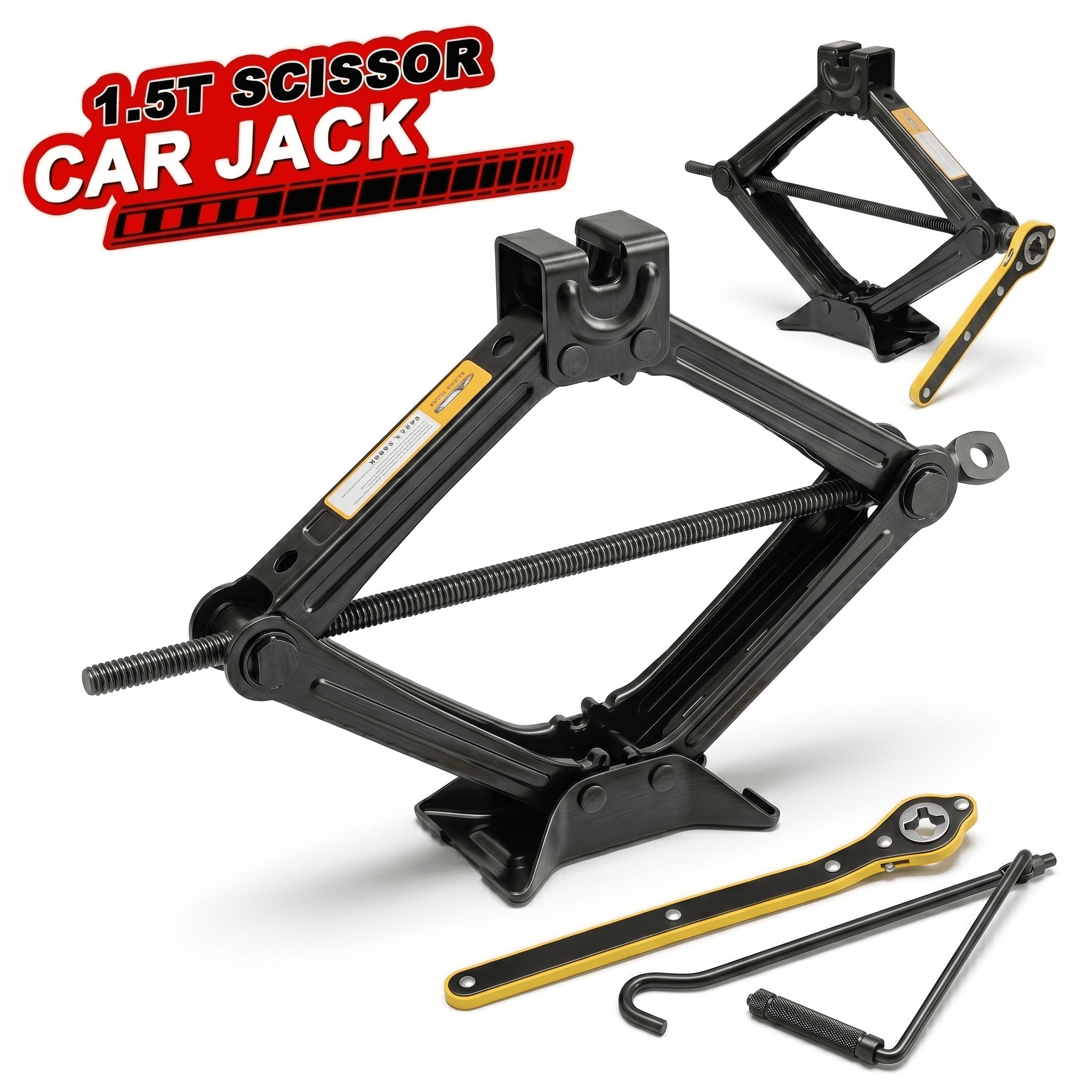 Lafati Scissor Jack Kit for Vehicle Tire Changes (3306 lb Capacity, 3.9 in to 13 in Lift Range) gq9uw